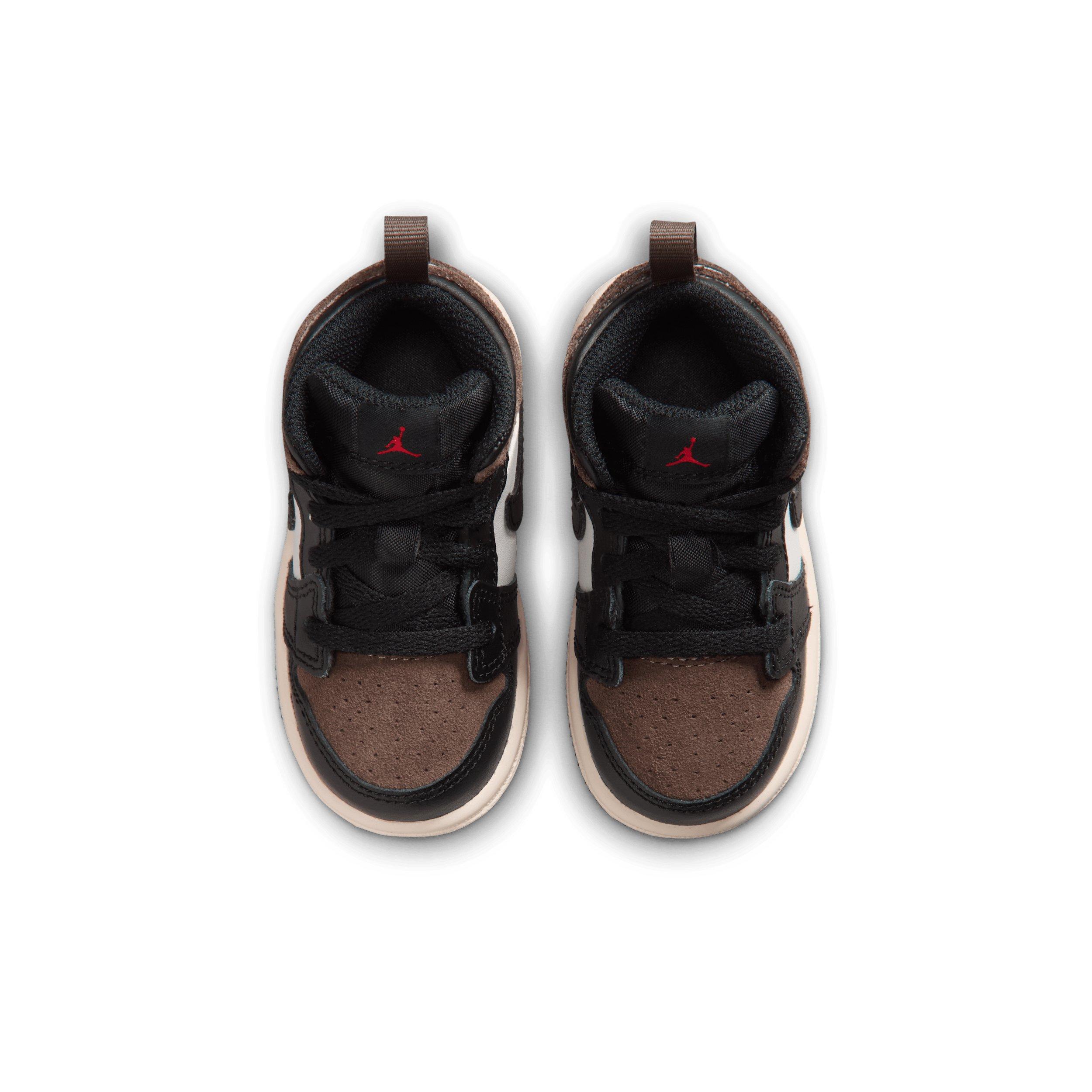 Jordan 1 Mid "Black/Palomino/University Red/Phantom" Infant Boys' Shoe - BLACK/PALOMINO/RED/PHANTOM