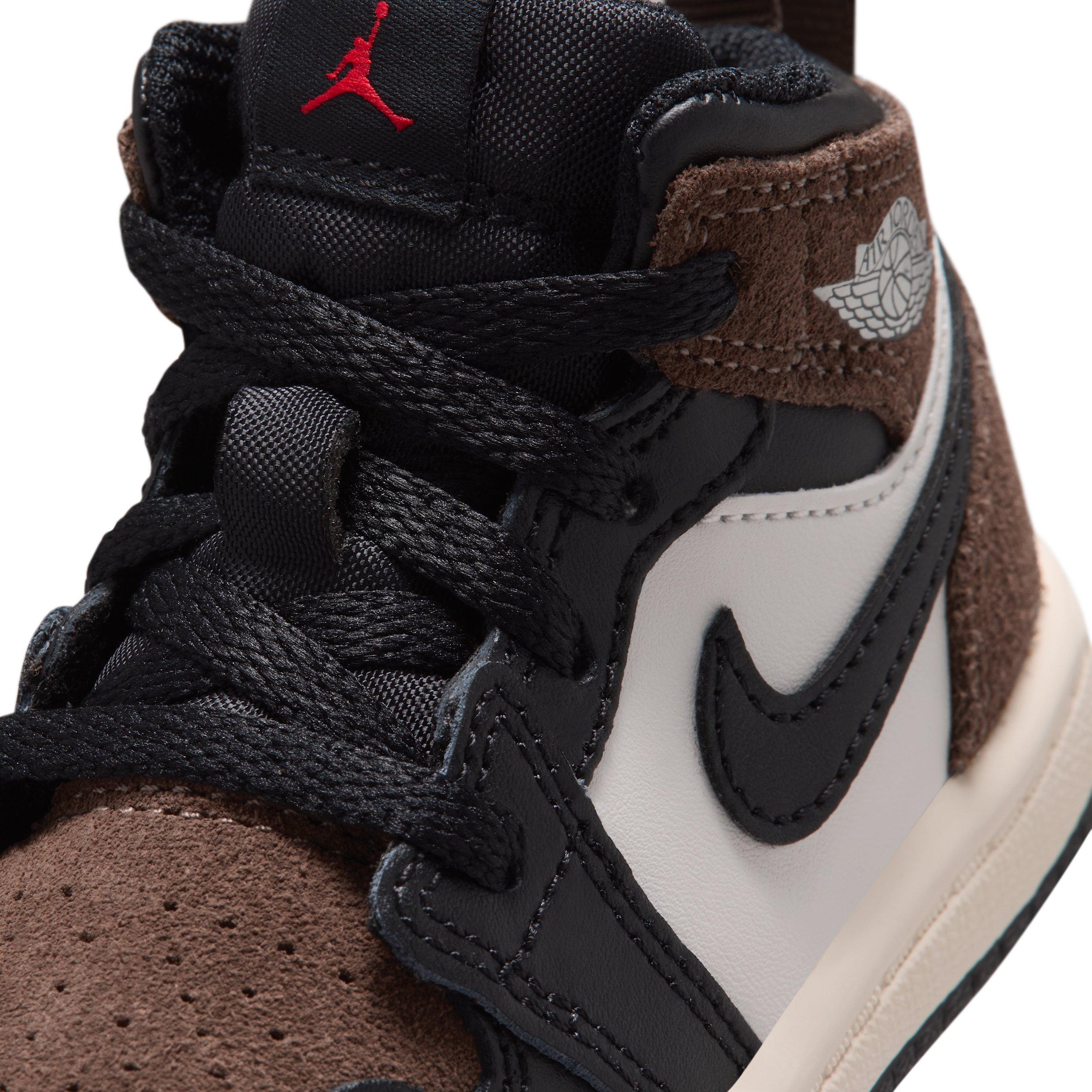 Jordan 1 Mid "Black/Palomino/University Red/Phantom" Infant Boys' Shoe - BLACK/PALOMINO/RED/PHANTOM