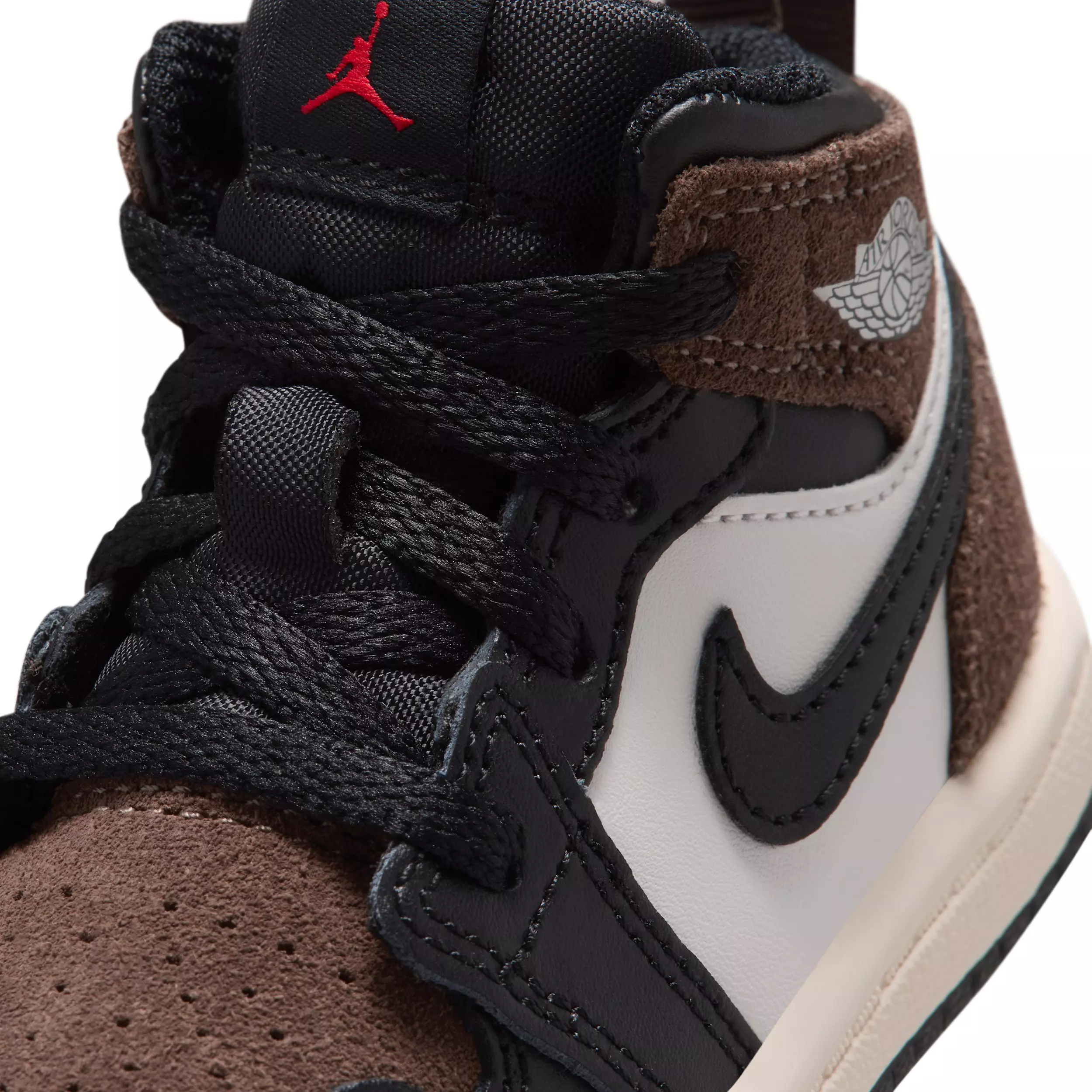 Jordan 1 Mid "Black/Palomino/University Red/Phantom" Infant Boys' Shoe - BLACK/PALOMINO/RED/PHANTOM