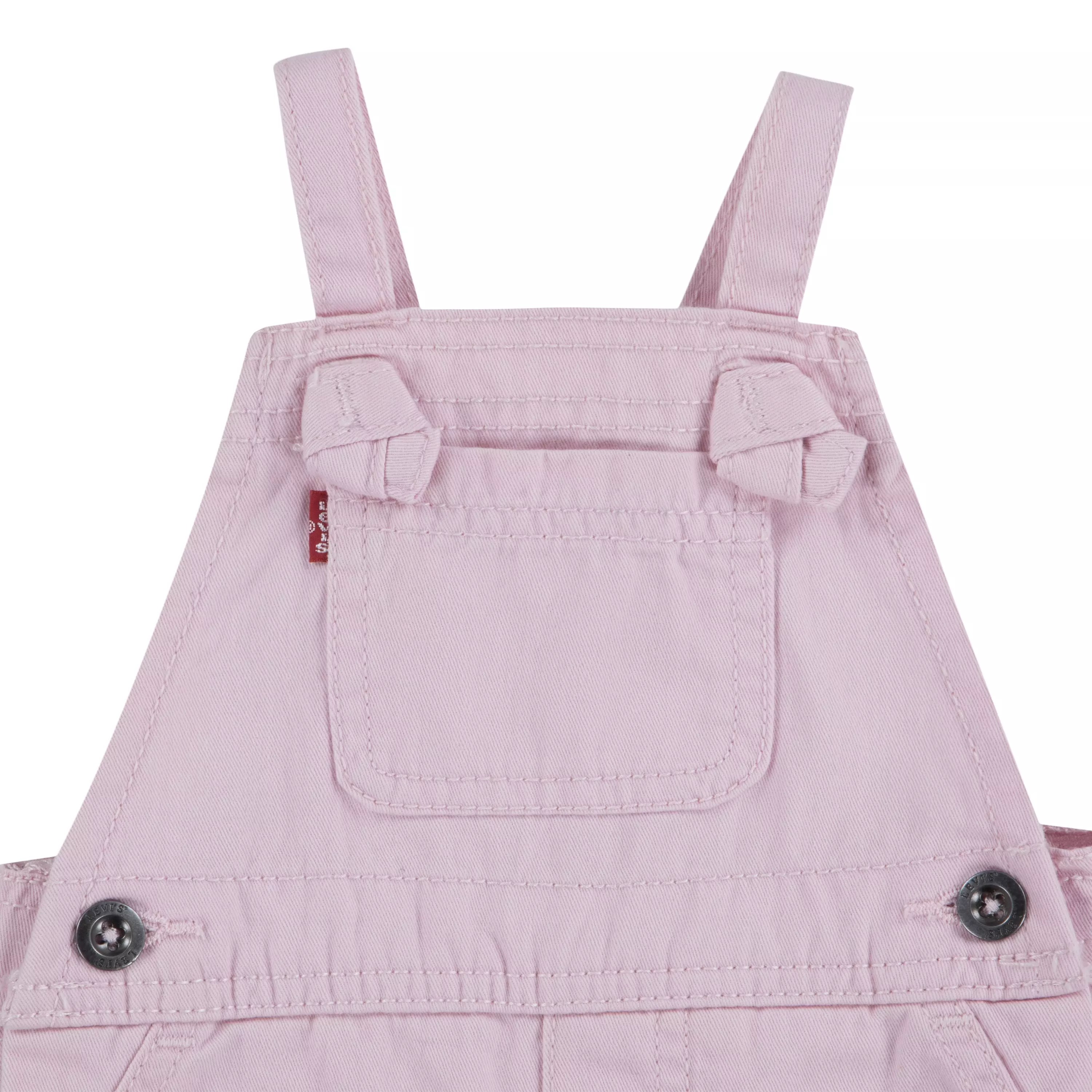 Levi's Baby Girls' Knot Strap Pink Wash Denim Shortalls - PINK