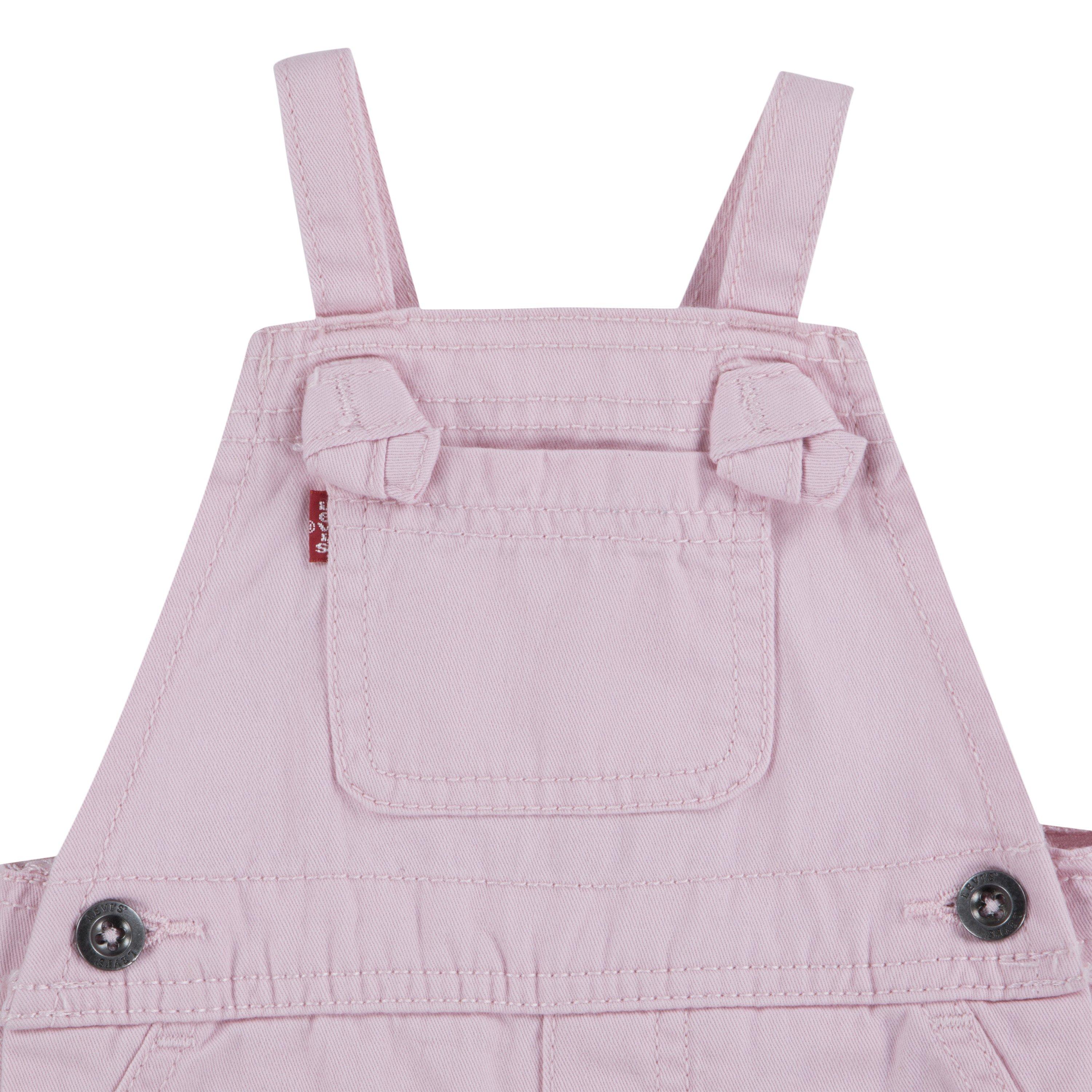 Levi's Knot Strap Baby Girls' Pink Wash Denim Shortalls