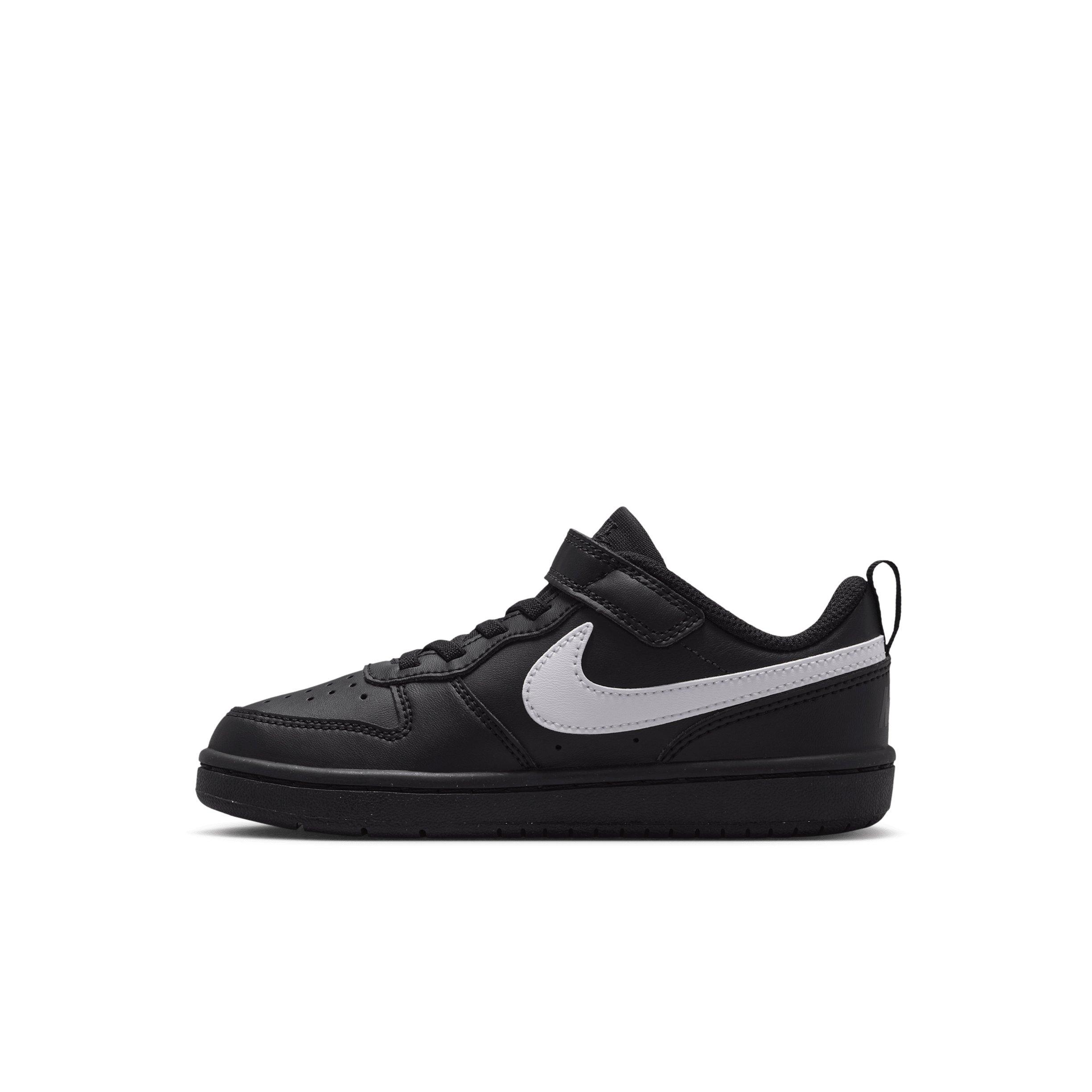 Nike Court Borough Low Recraft "Black/Black/White" Preschool Boys' Shoe - BLACK/BLACK/WHITE Thumbnail View 2