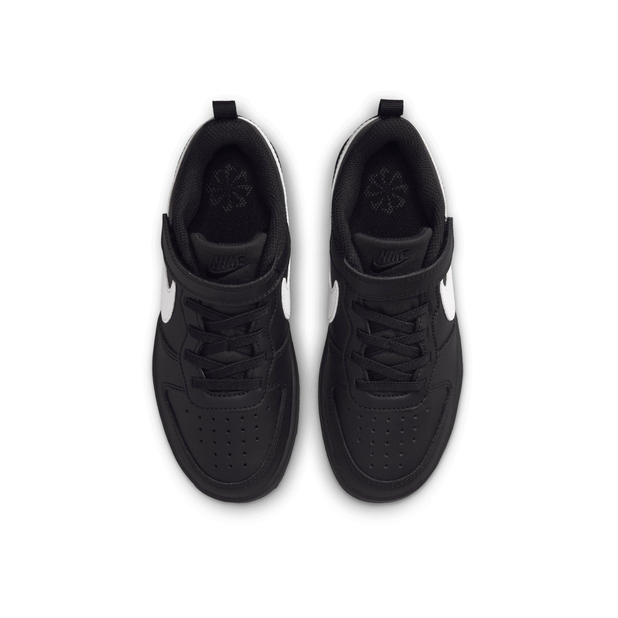 Nike Court Borough Low Recraft "Black/Black/White" Preschool Boys' Shoe - BLACK/BLACK/WHITE Thumbnail View 4