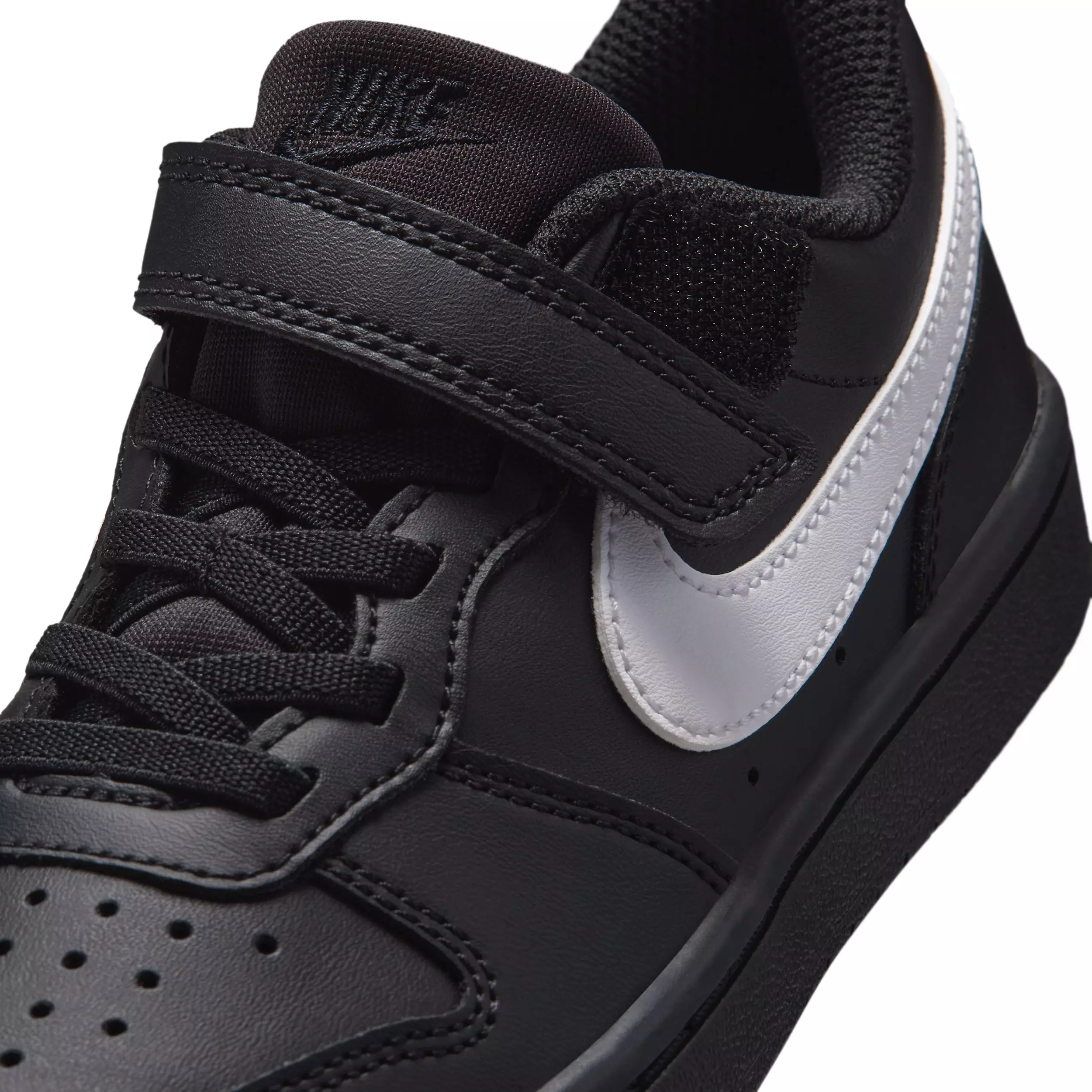 Nike Court Borough Low Recraft "Black/Black/White" Preschool Boys' Shoe - BLACK/BLACK/WHITE