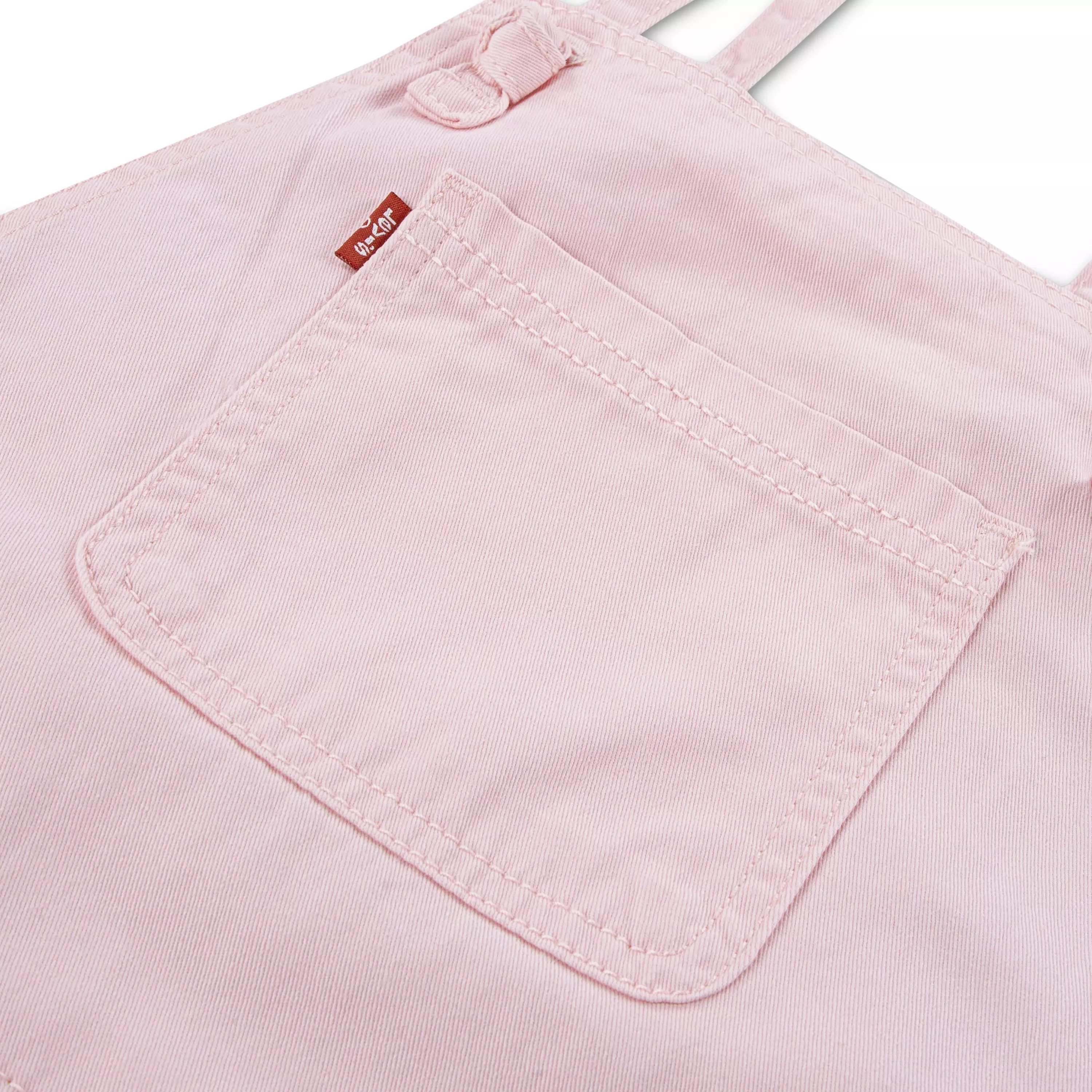 Levi's Big Girls' Knot Strap Pink Wash Denim Shortalls - PINK