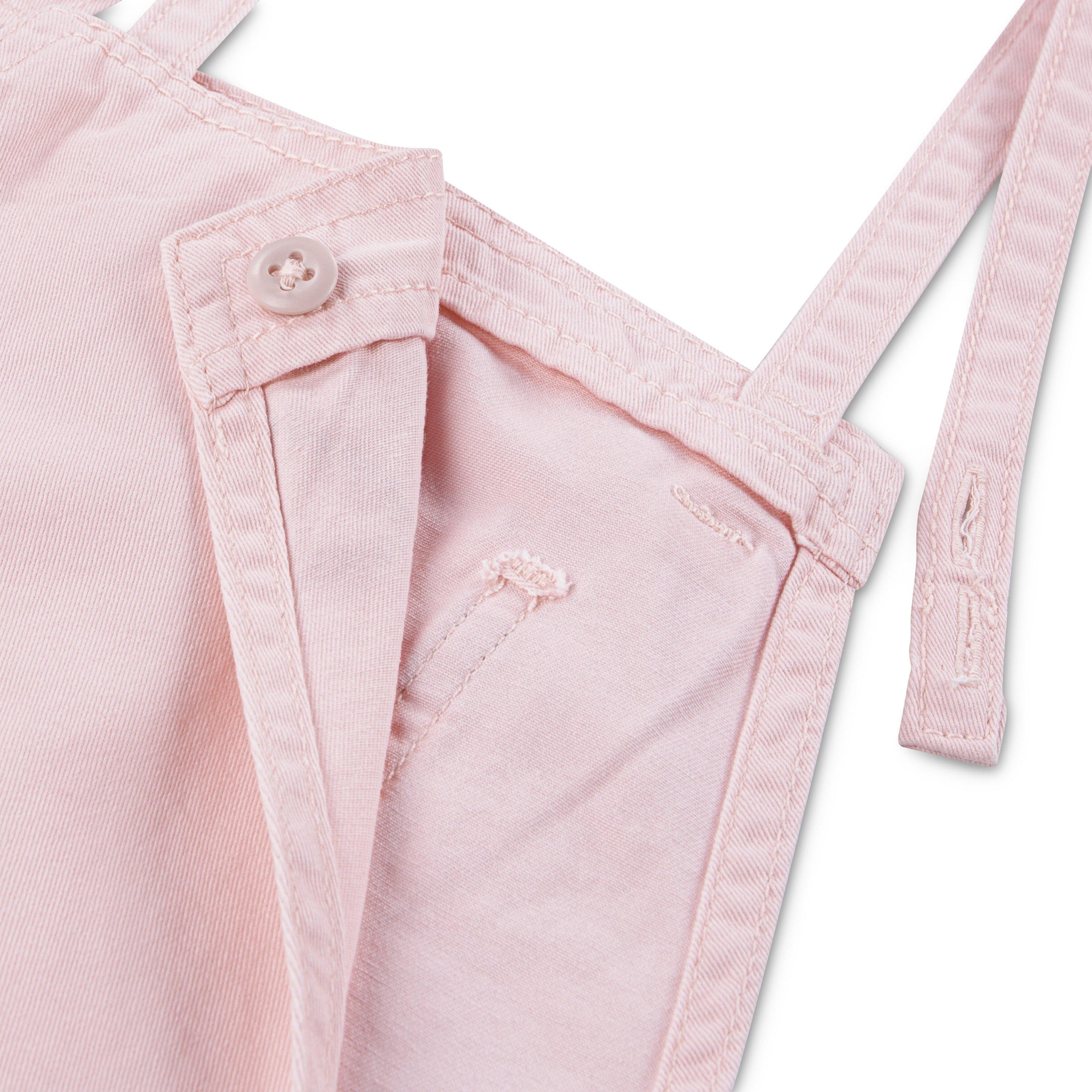 Levi's Knot Strap Big Girls' Pink Wash Denim Shortalls