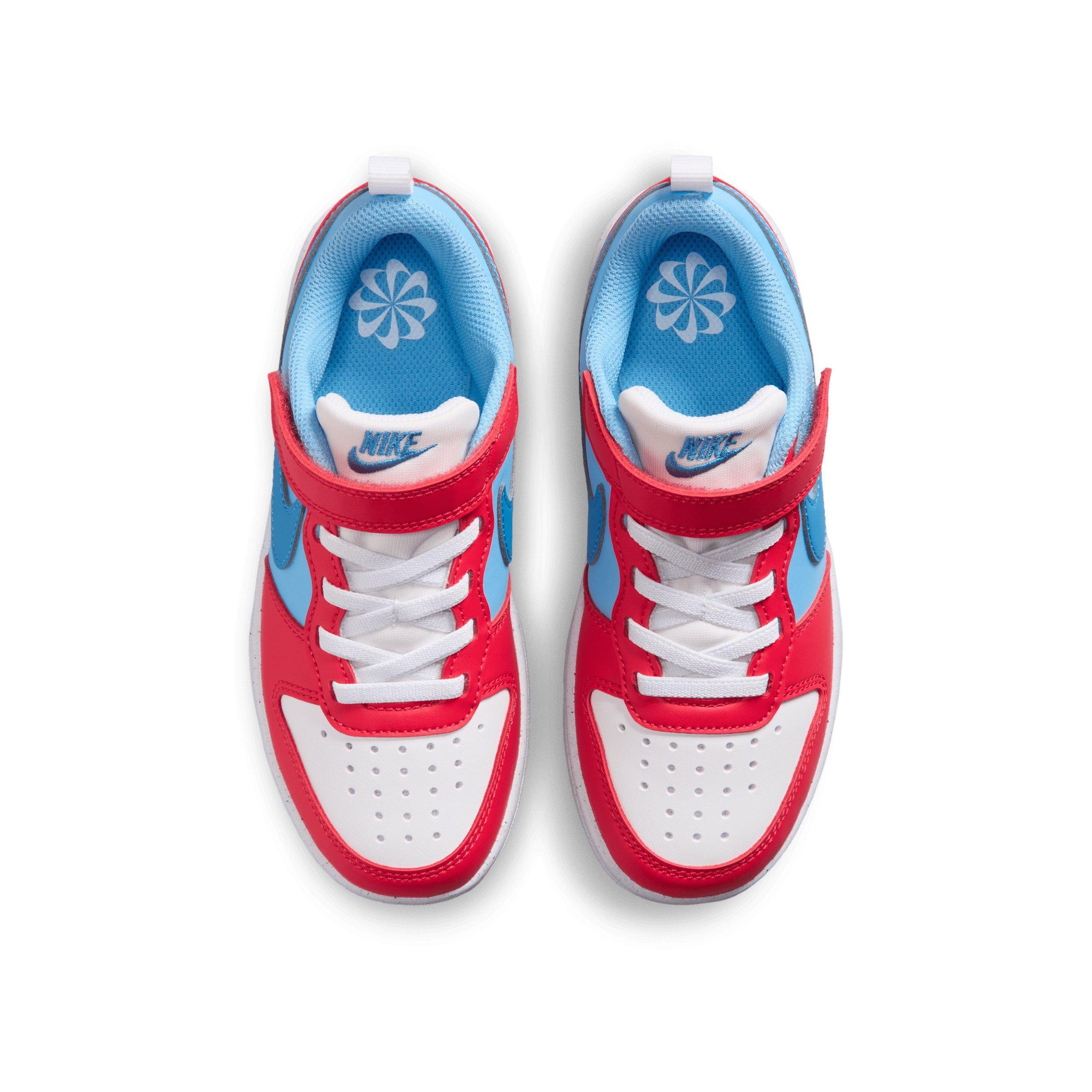 Nike Court Borough Low Recraft "Fusion Red/Football Blue/White/Energy" Preschool Boys' Shoe - RED/BLUE/WHITE/ENERGY Thumbnail View 4