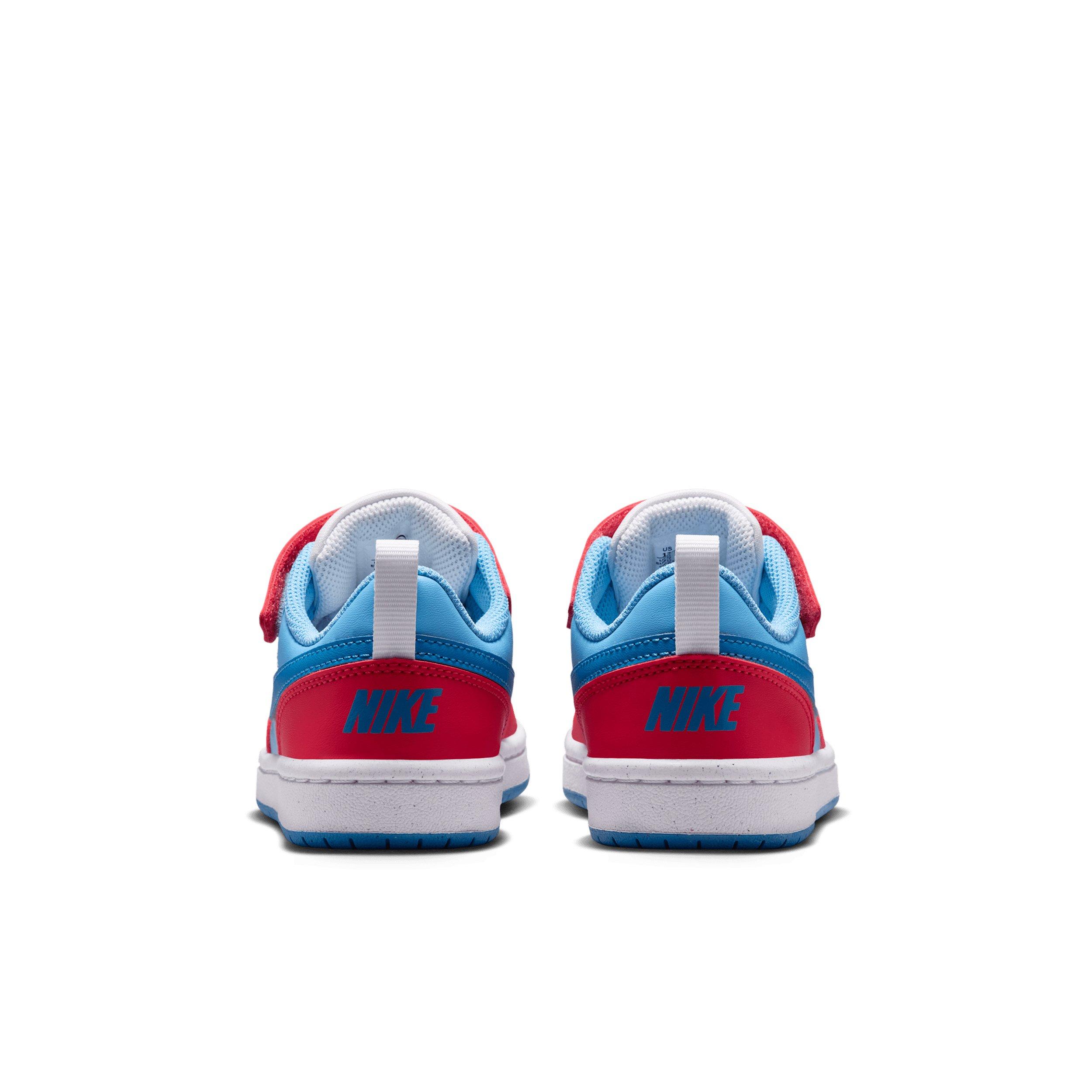 Nike Court Borough Low Recraft "Fusion Red/Football Blue/White/Energy" Preschool Boys' Shoe - RED/BLUE/WHITE/ENERGY Thumbnail View 5
