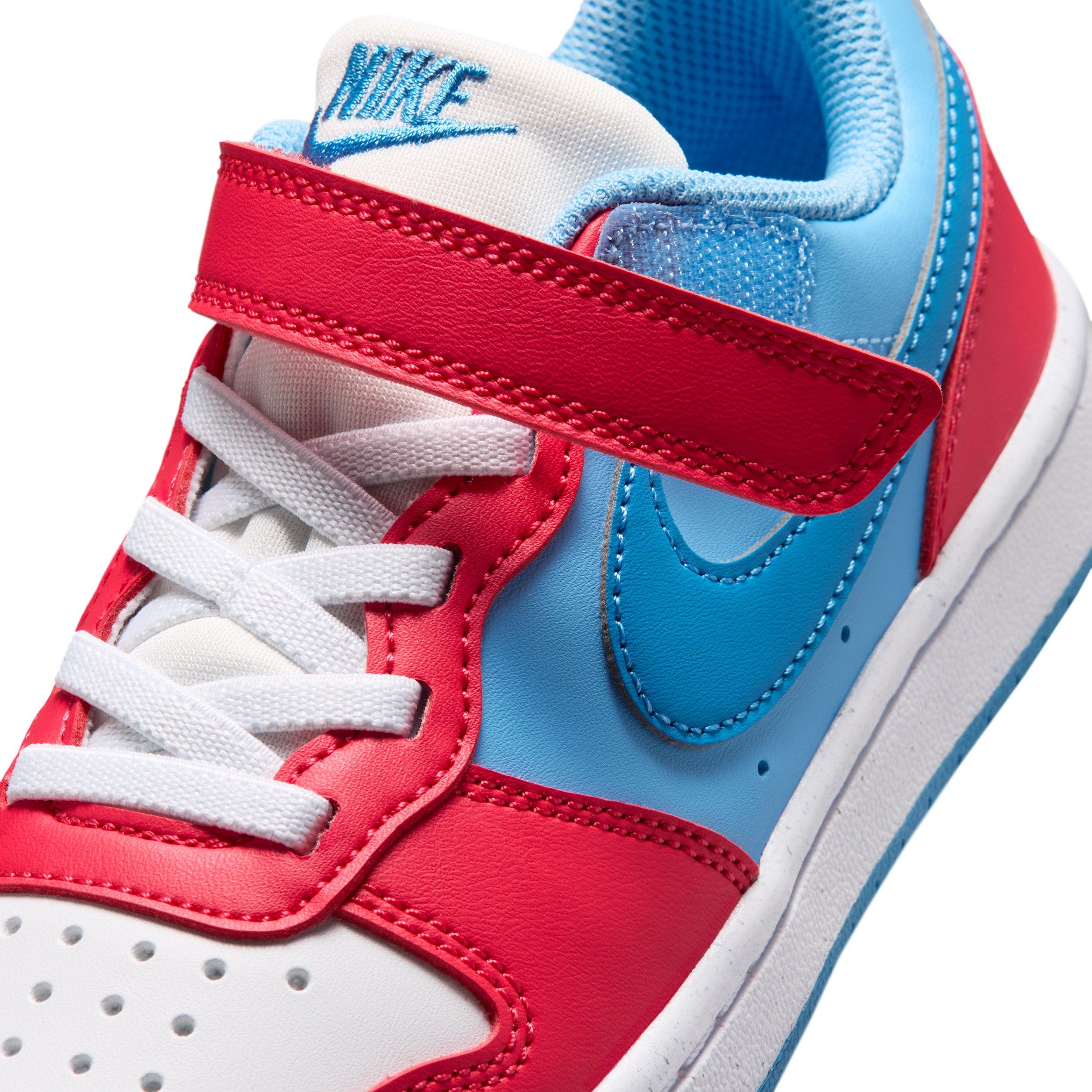 Nike Court Borough Low Recraft "Fusion Red/Football Blue/White/Energy" Preschool Boys' Shoe - RED/BLUE/WHITE/ENERGY Thumbnail View 7