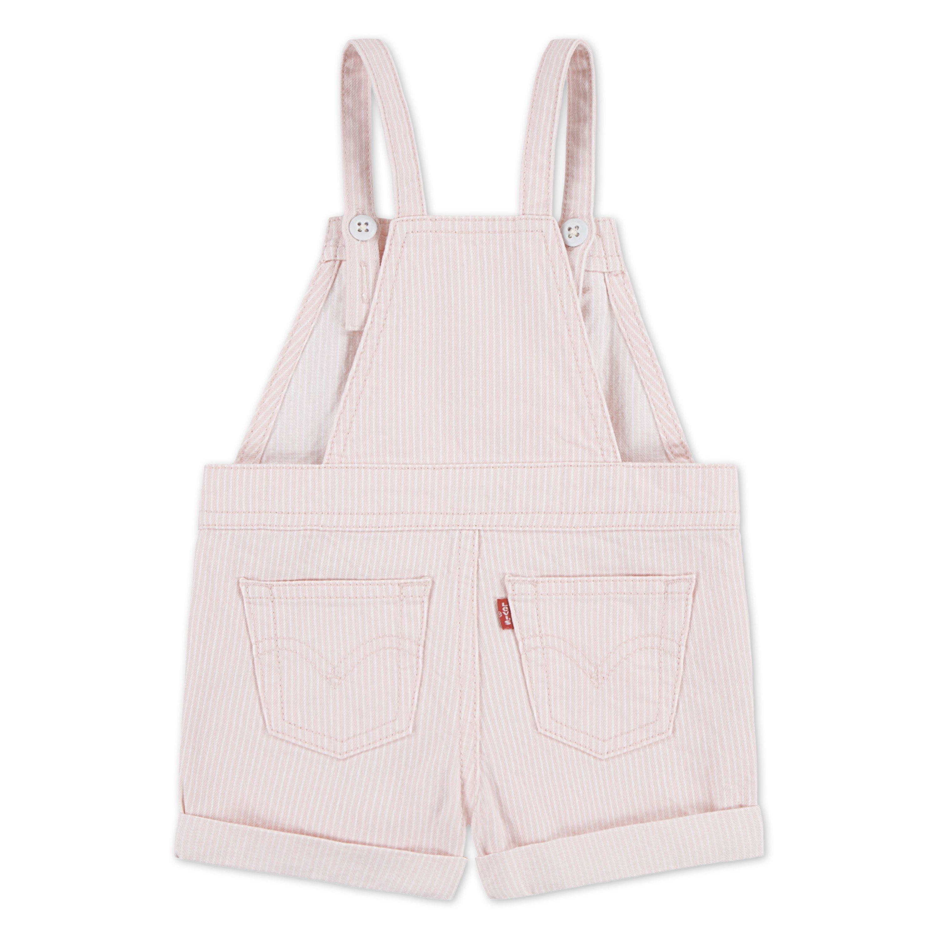 Levi's Knot Strap Baby Girls' Light Pink Wash Denim Shortalls