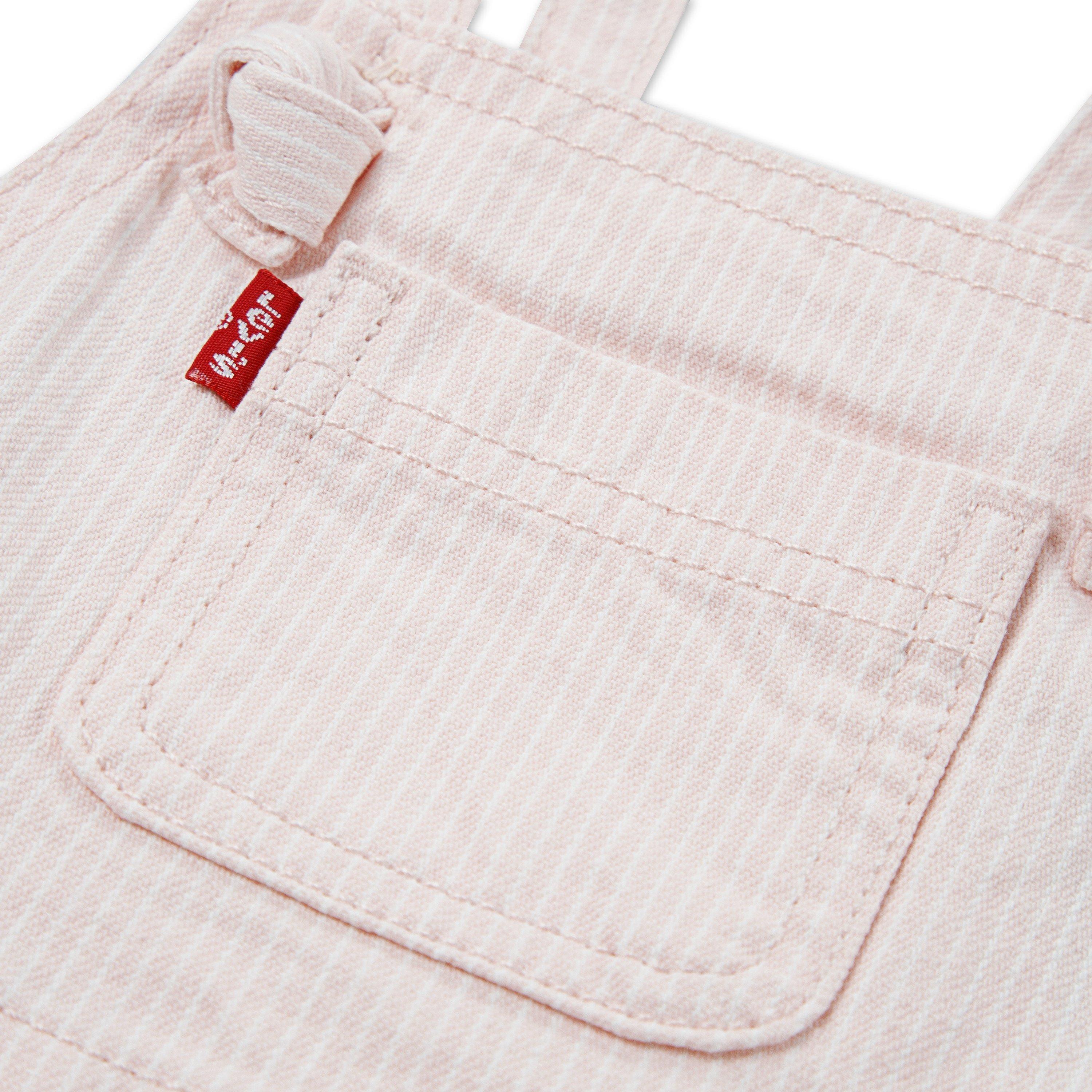 Levi's Knot Strap Baby Girls' Light Pink Wash Denim Shortalls