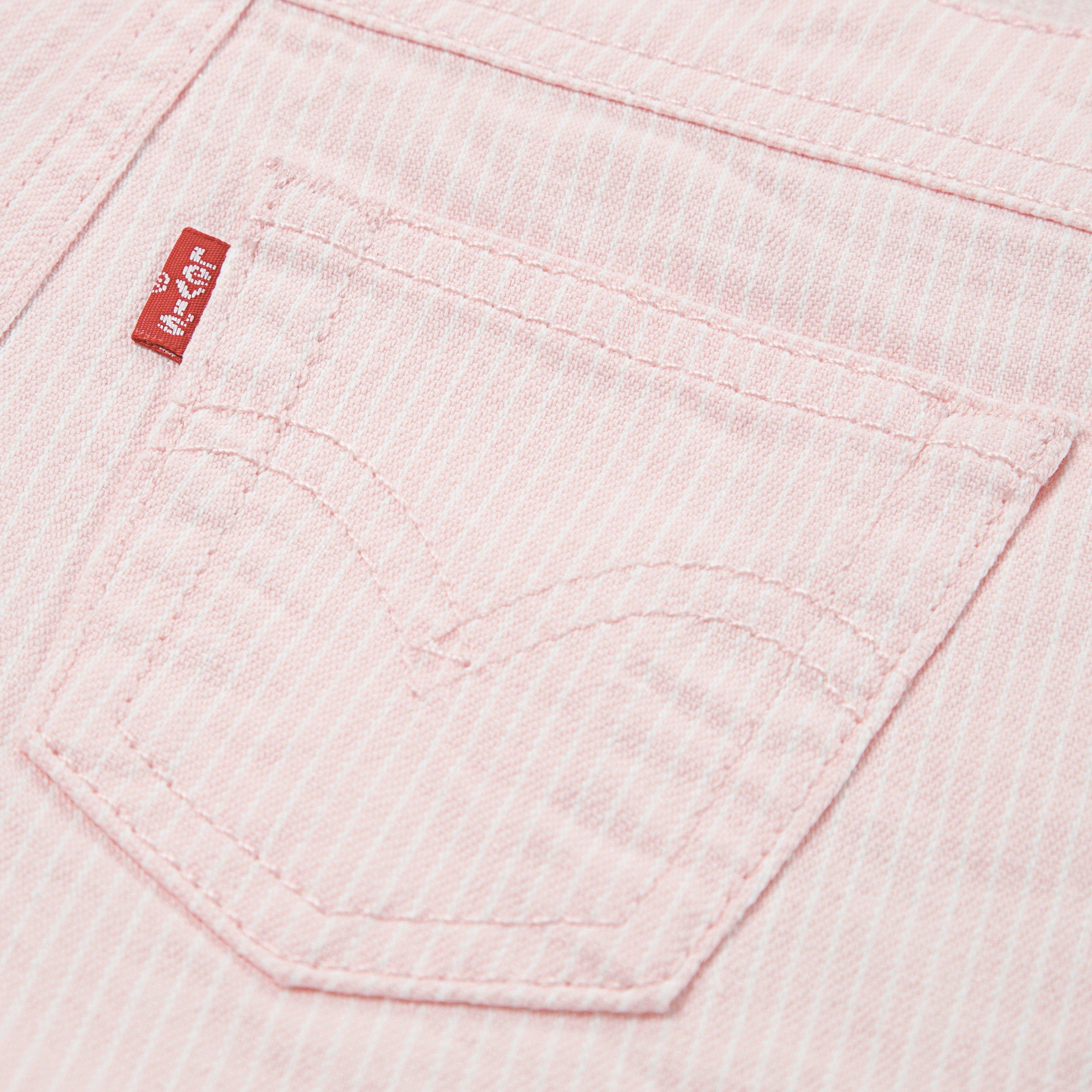 Levi's Knot Strap Baby Girls' Light Pink Wash Denim Shortalls - LIGHT PINK Thumbnail View 4