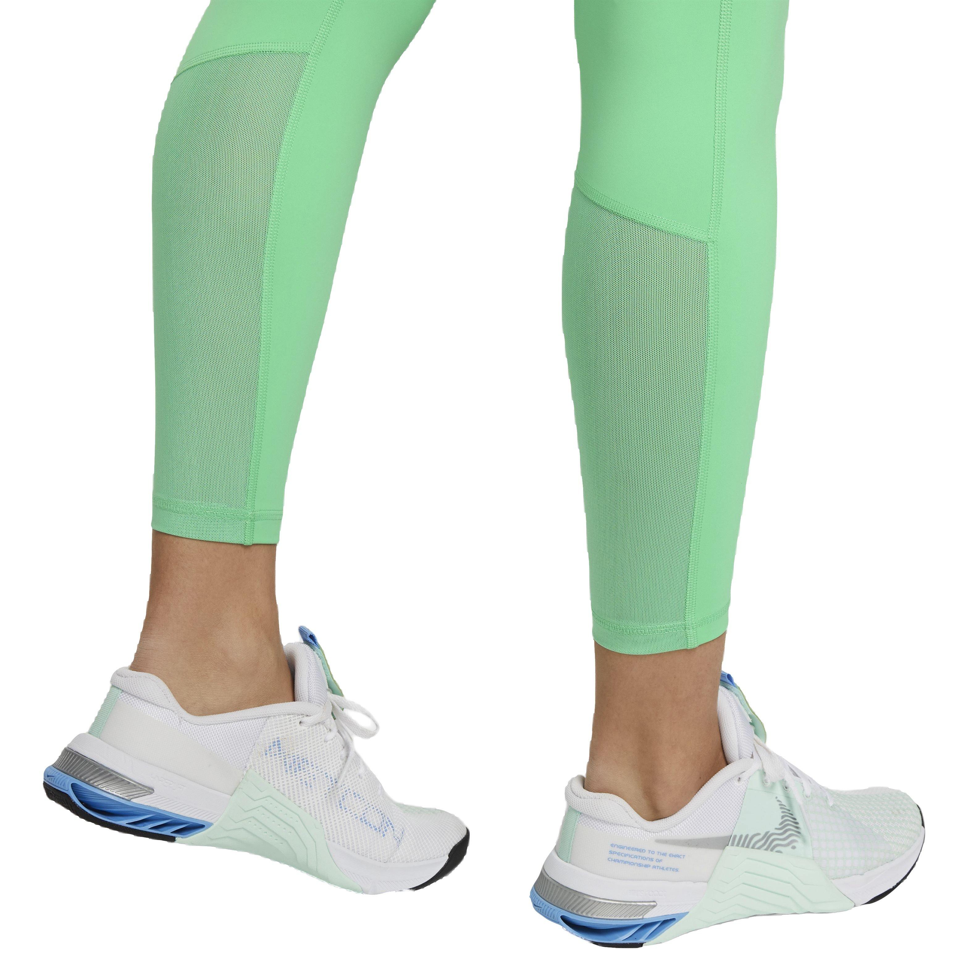 Nike Women's Pro 365 High-Waisted 7/8 Mesh Panel Leggings in Green