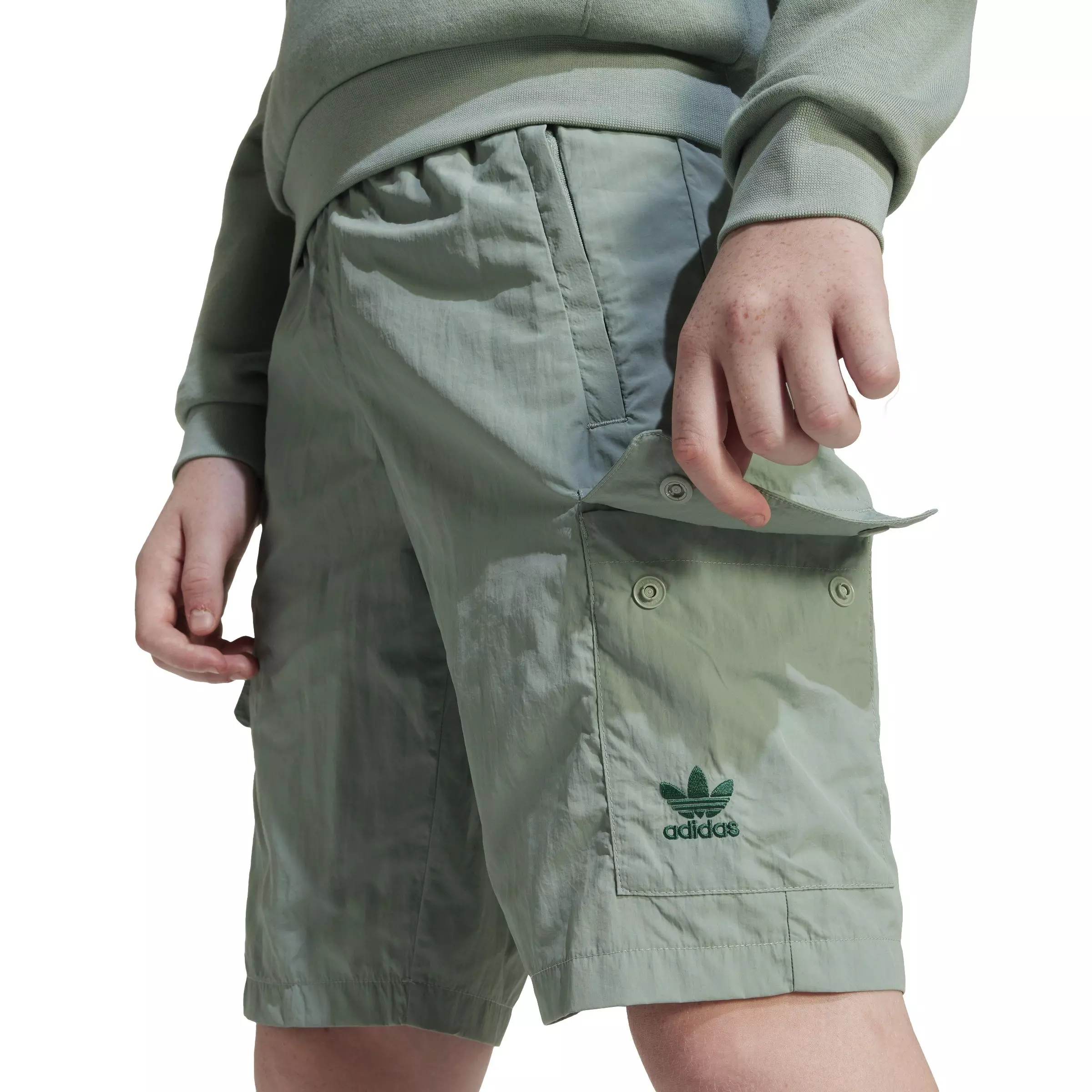 adidas Originals Big Kids' Cargo Shorts - Green - GREEN