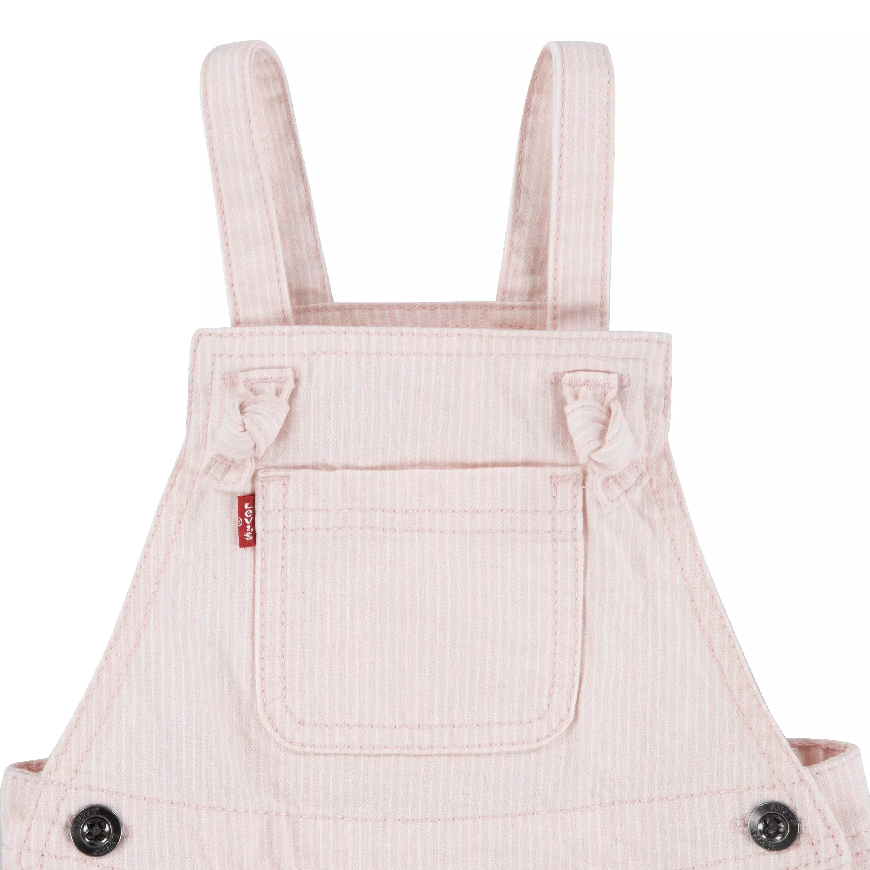 Levi's Knot Strap Infant Girls' Light Pink Wash Denim Shortalls - LIGHT PINK