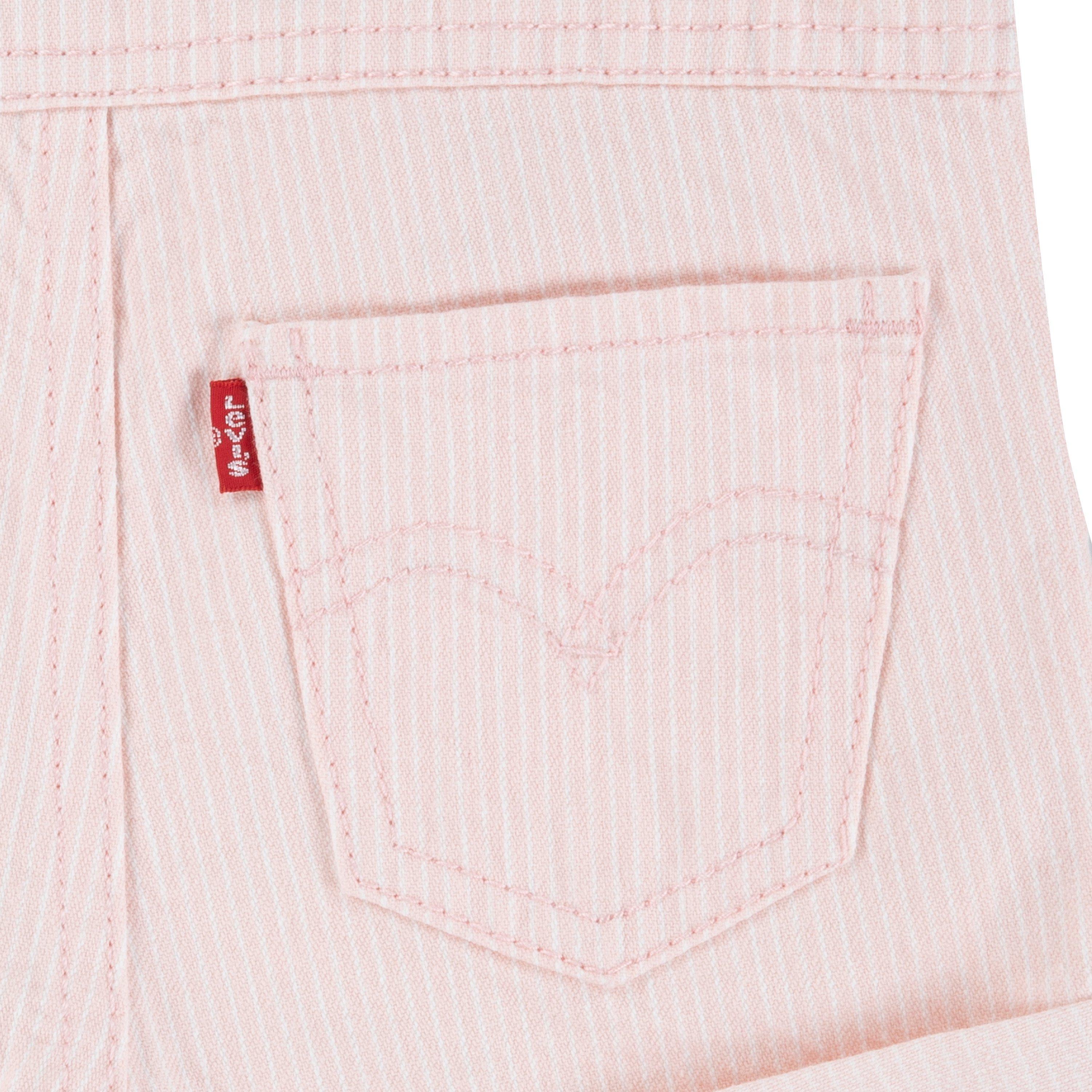 Levi's Knot Strap Infant Girls' Light Pink Wash Denim Shortalls - LIGHT PINK Thumbnail View 4