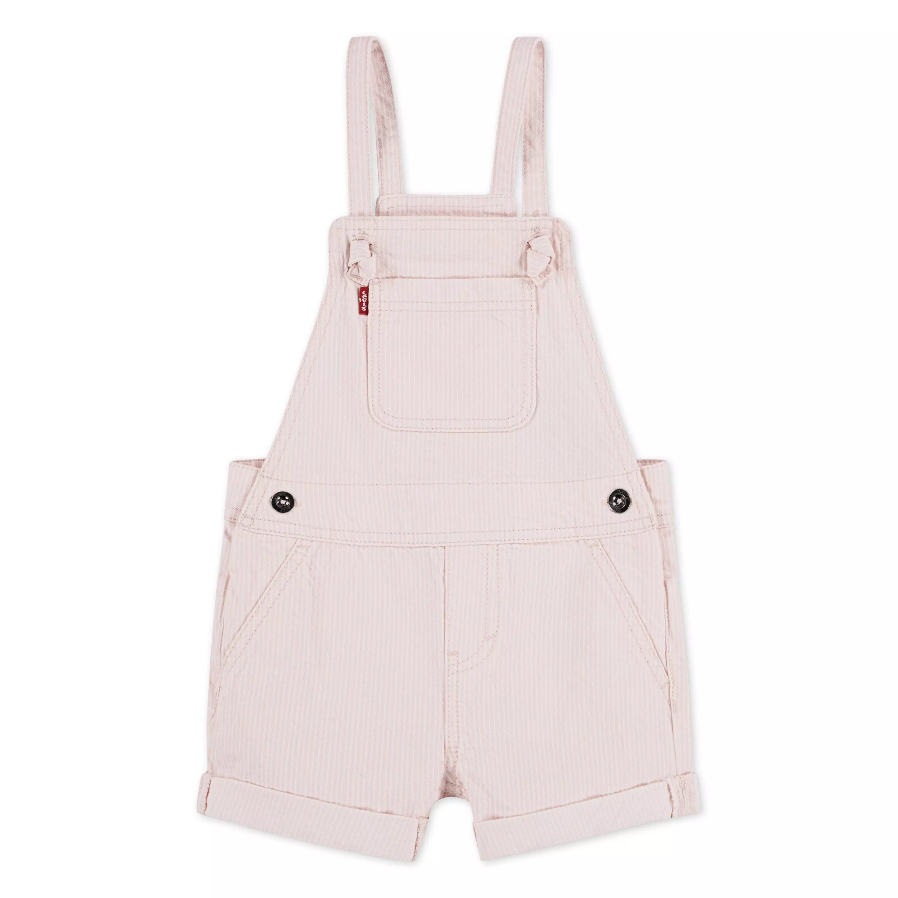 Levi's Toddler Girls' Knot Strap Light Pink Wash Denim Shortalls - LIGHT PINK