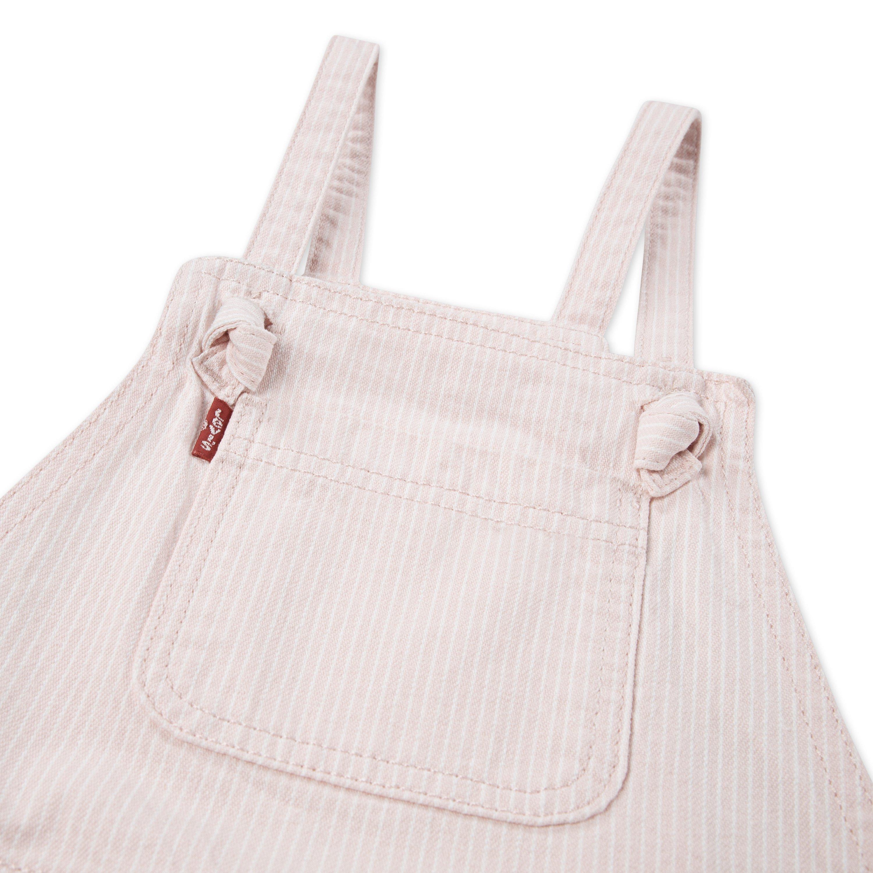 Levi's Toddler Girls' Knot Strap Light Pink Wash Denim Shortalls - LIGHT PINK Thumbnail View 3