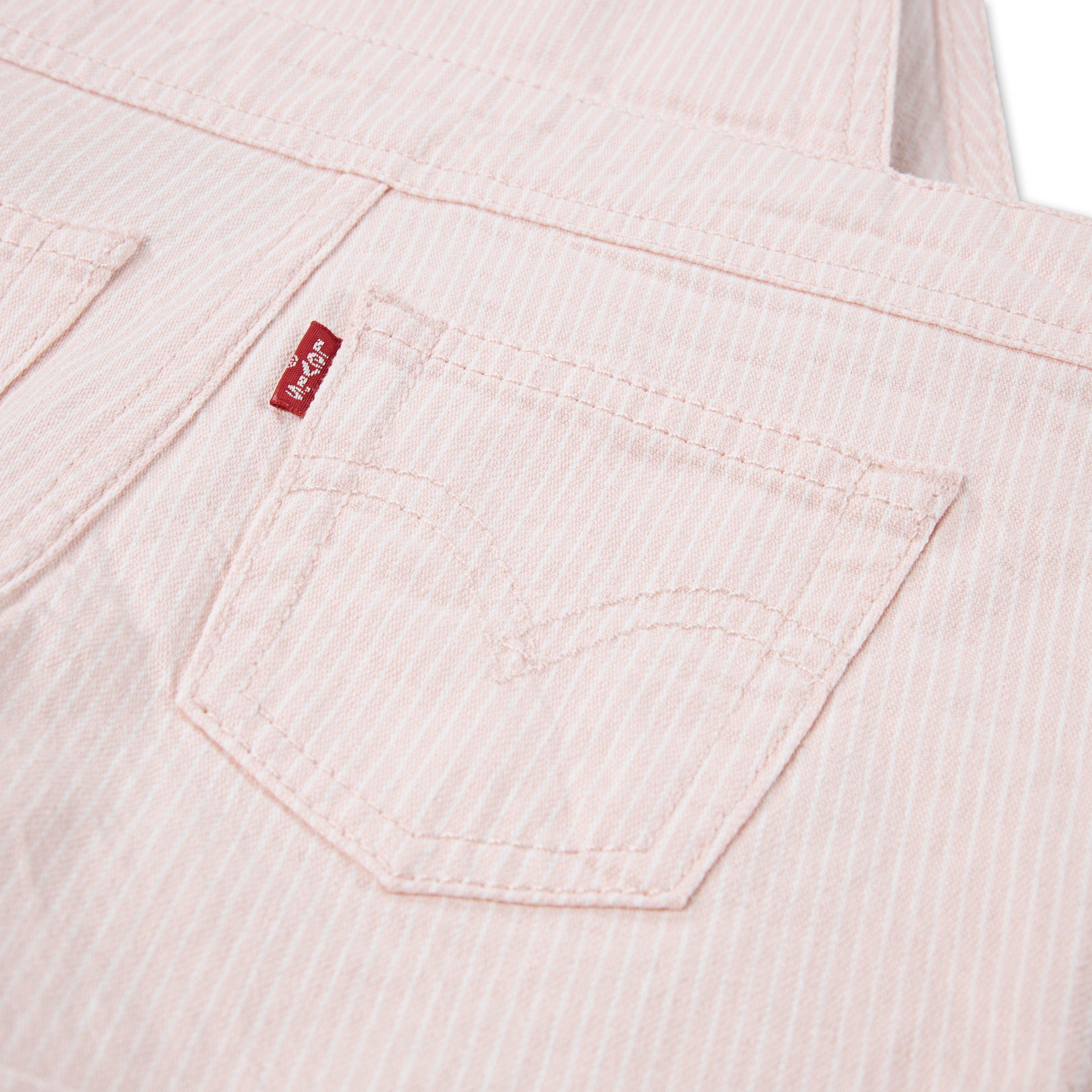 Levi's Knot Strap Toddler Girls' Light Pink Wash Denim Shortalls - LIGHT PINK Thumbnail View 4