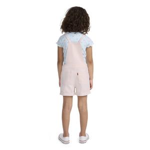 Levi's Little Girls' Knot Strap Light Pink Wash Denim Shortalls