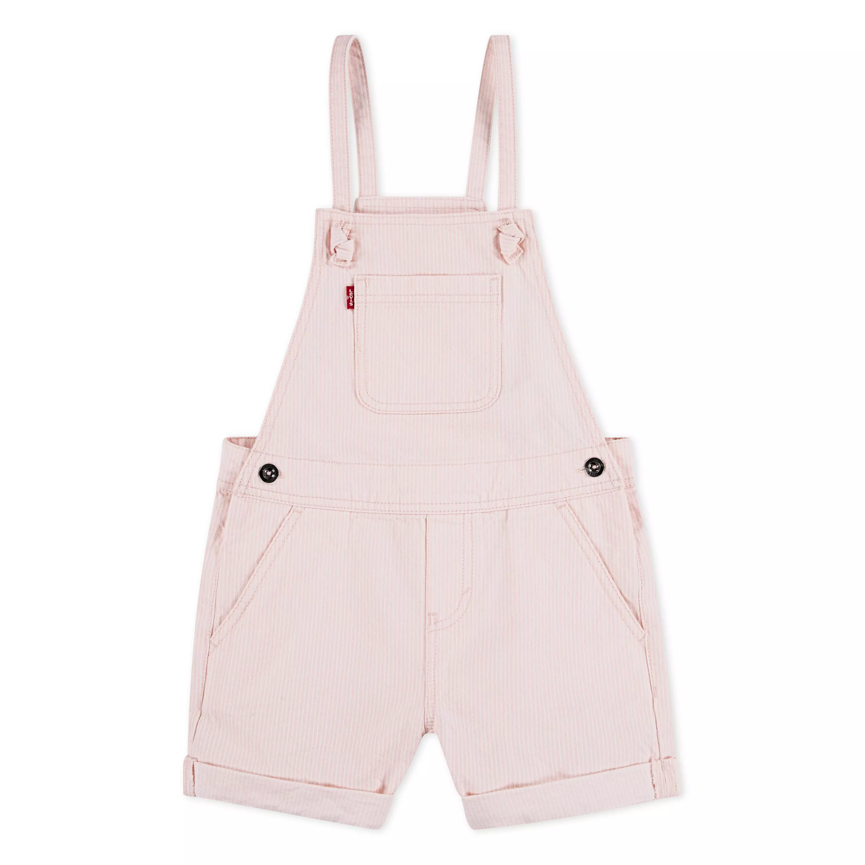 Levi's Little Girls' Knot Strap Light Wash Denim Shortalls - Pink - LIGHT PINK