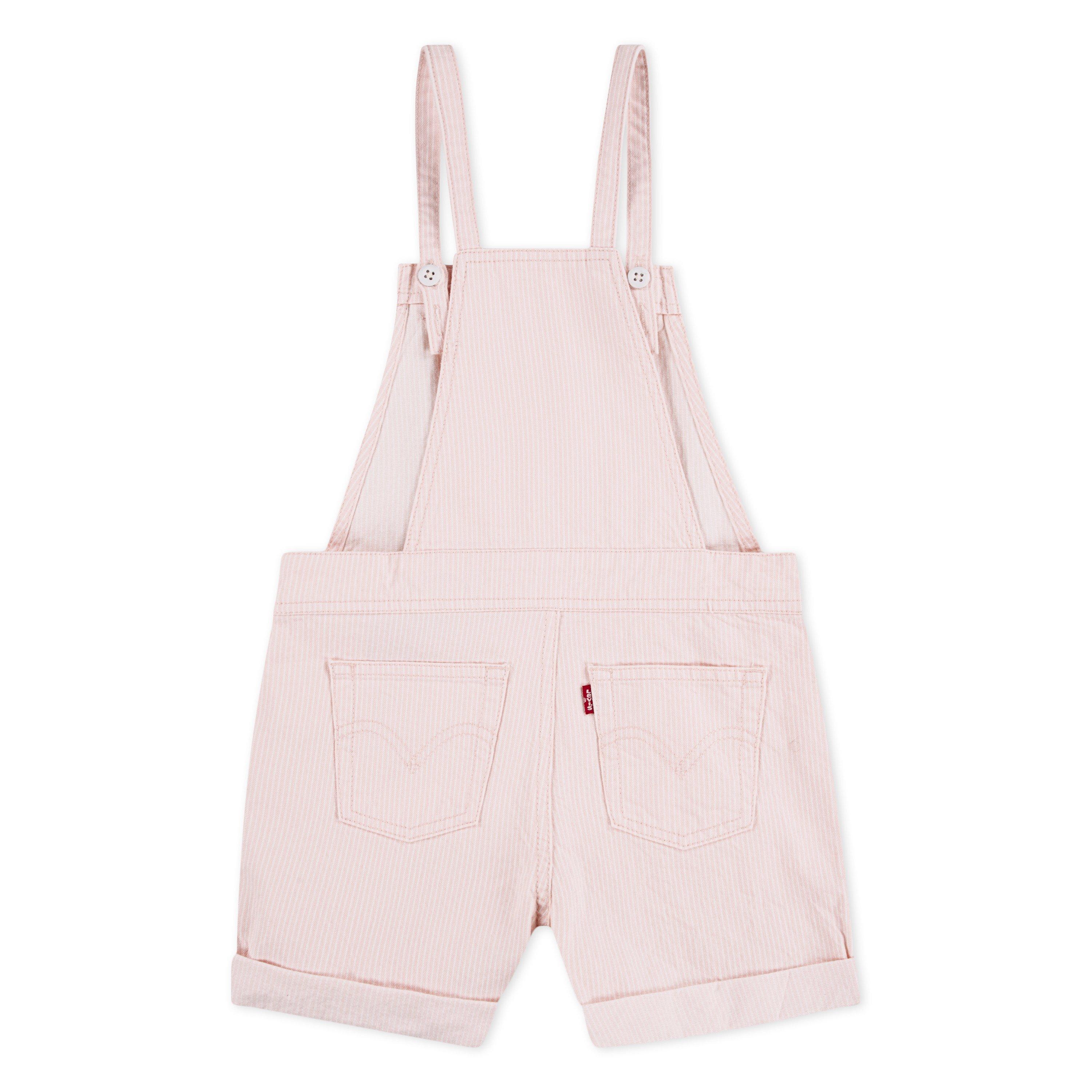 Levi's Little Girls' Knot Strap Light Wash Denim Shortalls - Pink - LIGHT PINK Thumbnail View 8