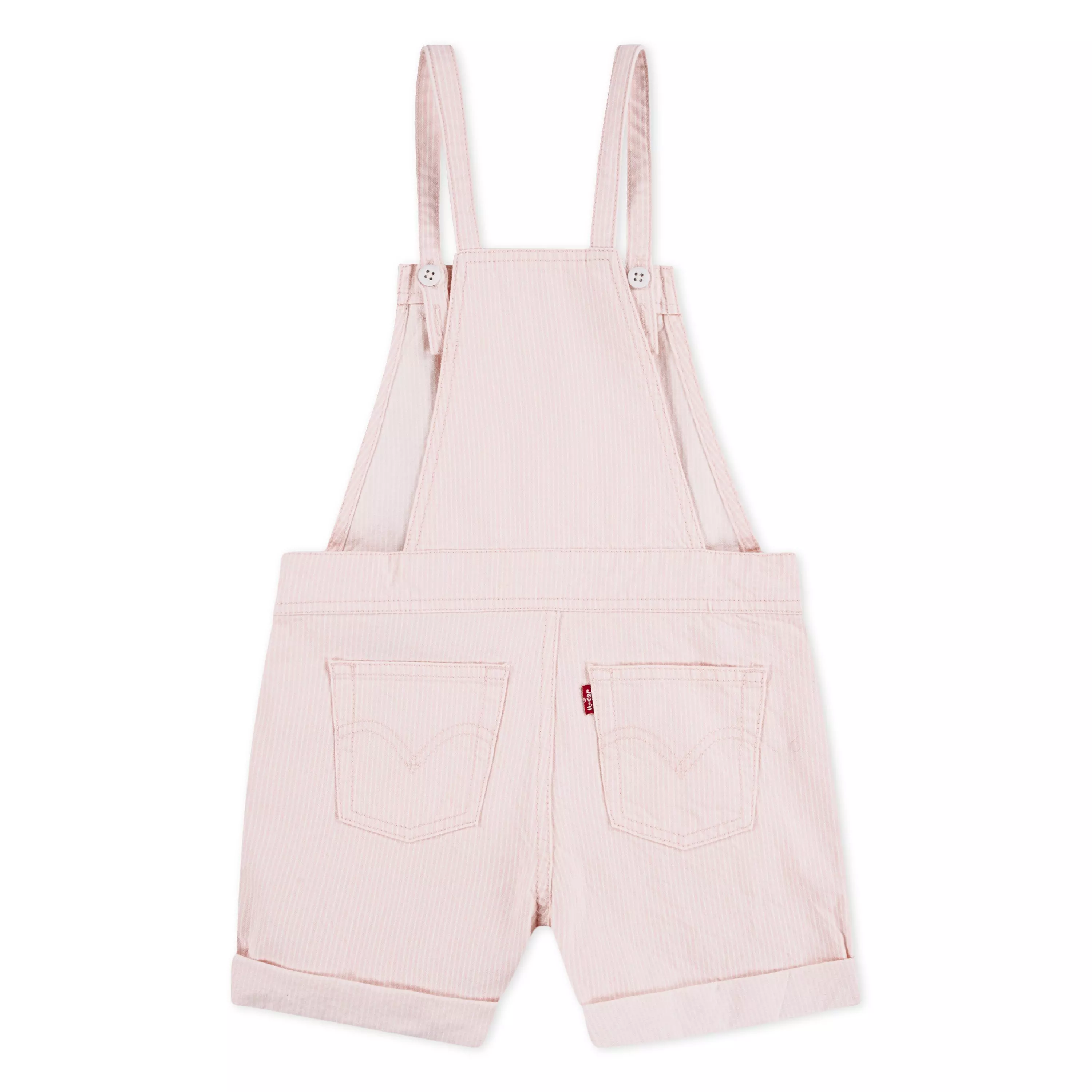 Levi's Little Girls' Knot Strap Light Wash Denim Shortalls - Pink - LIGHT PINK