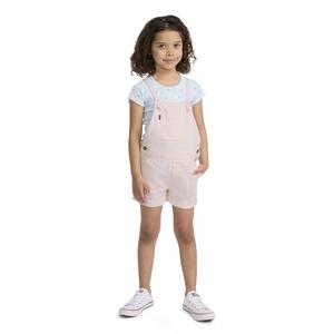 Levi's Little Girls' Knot Strap Light Pink Wash Denim Shortalls