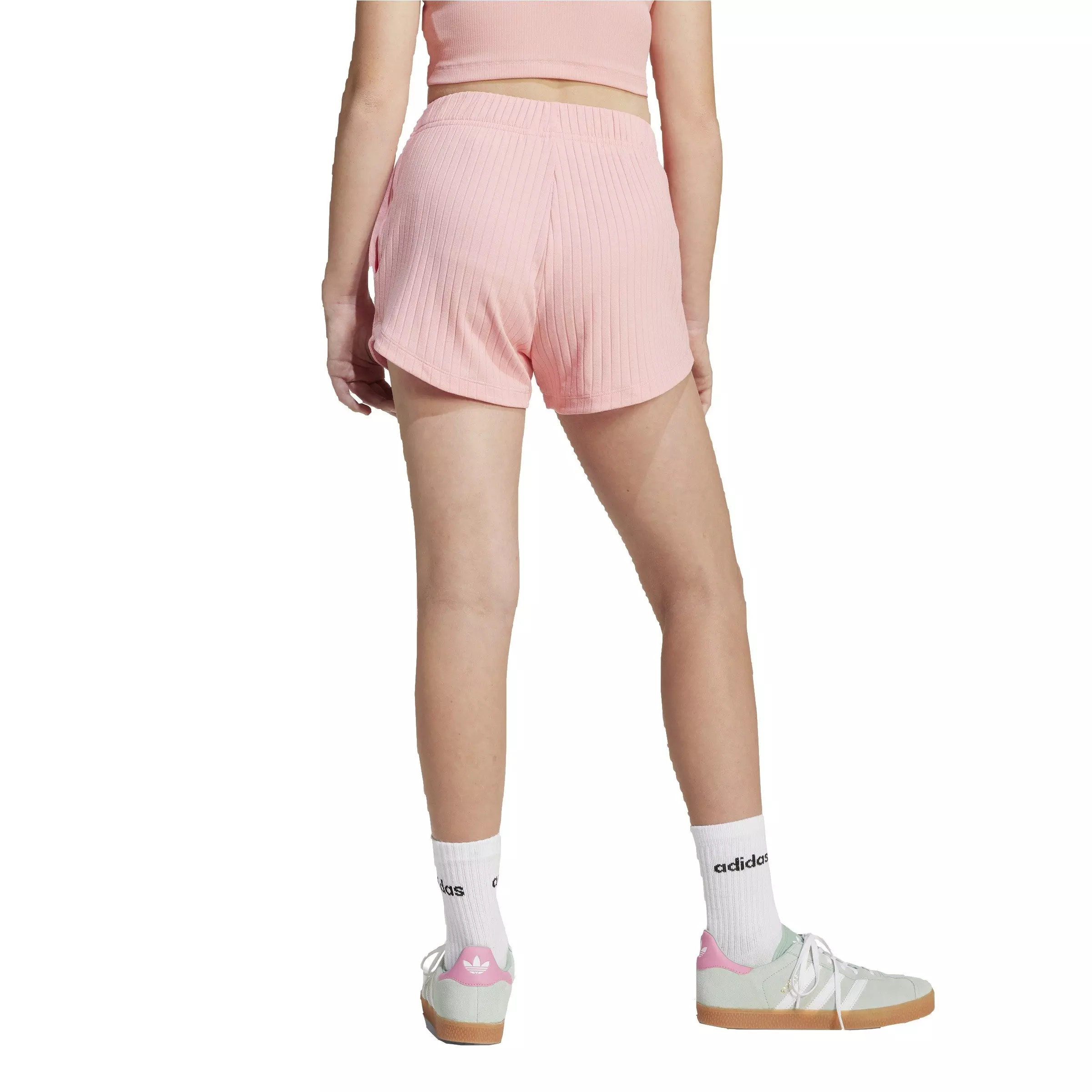 adidas Originals Big Girls' Ribbed Shorts - Pink - PINK