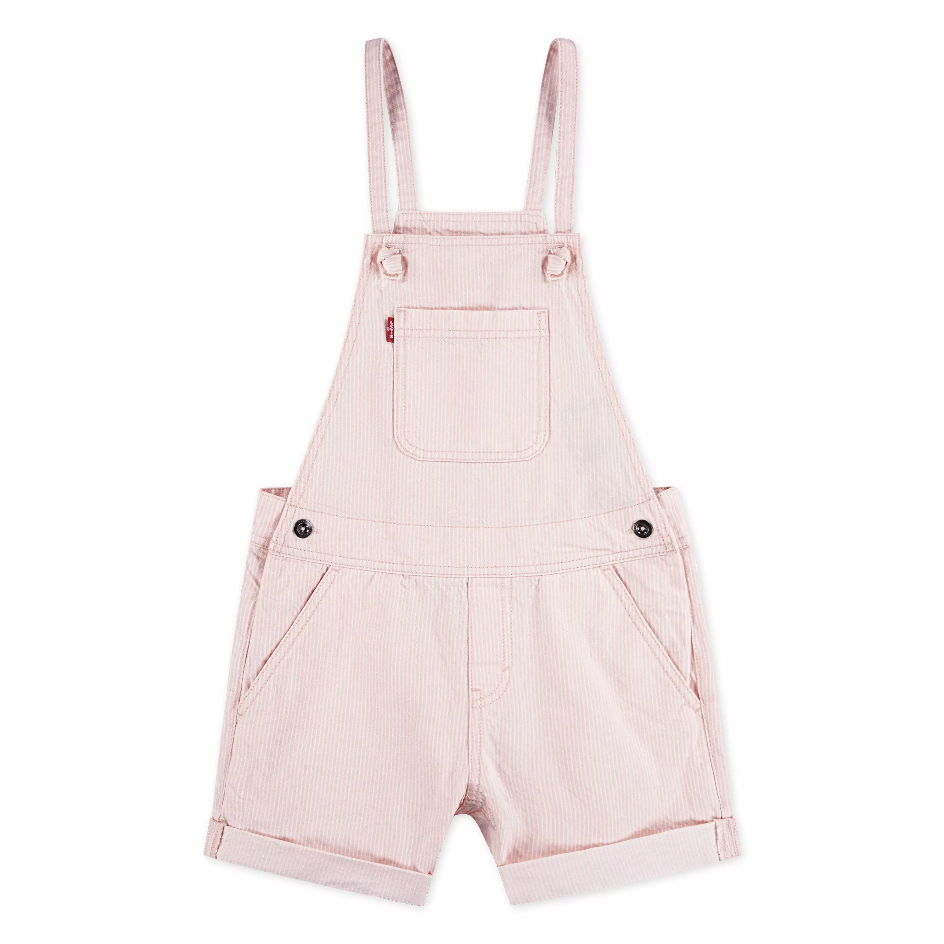 Levi's Knot Strap Big Girls' Light Pink Wash Denim Shortalls - LIGHT PINK