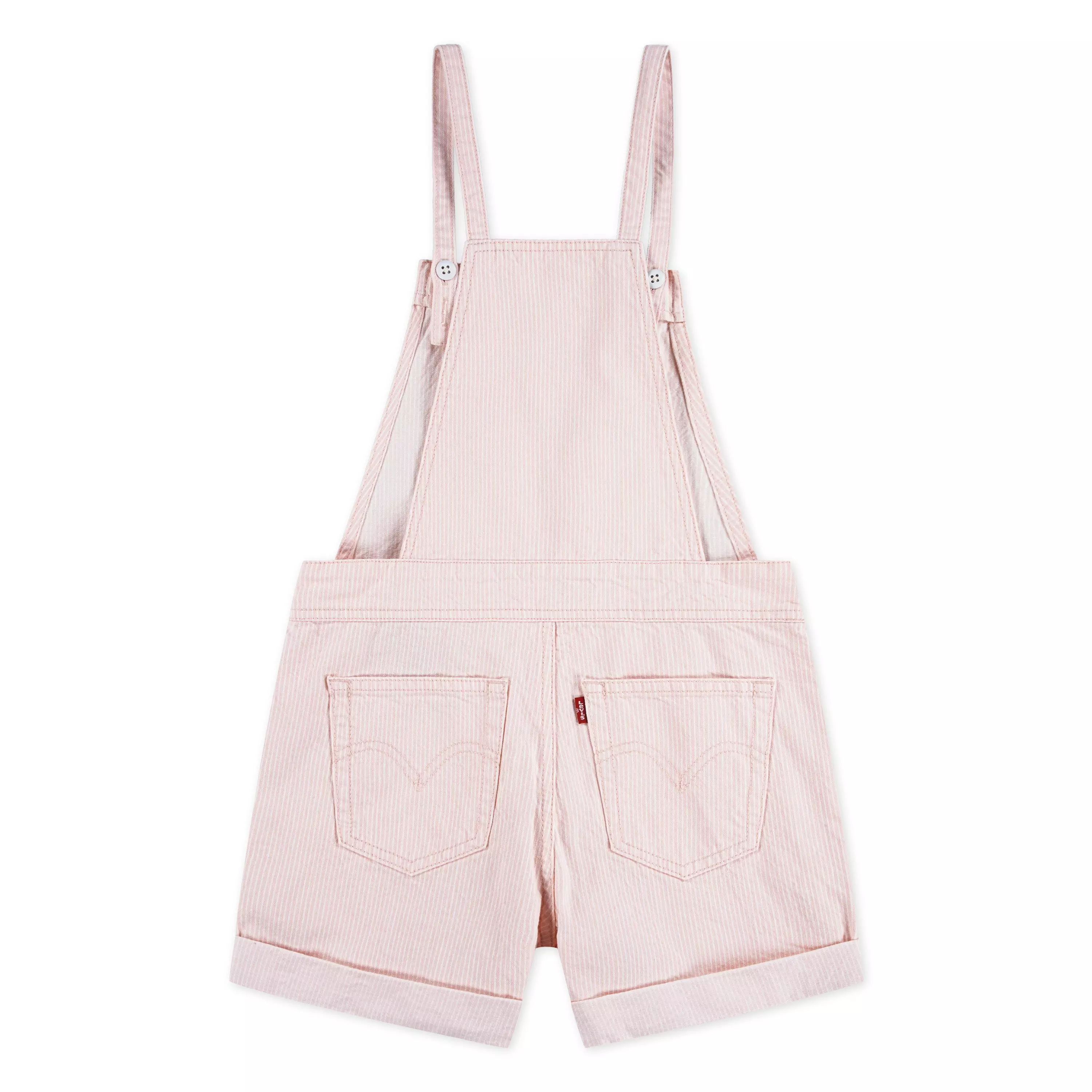 Levi's Knot Strap Big Girls' Light Pink Wash Denim Shortalls - LIGHT PINK