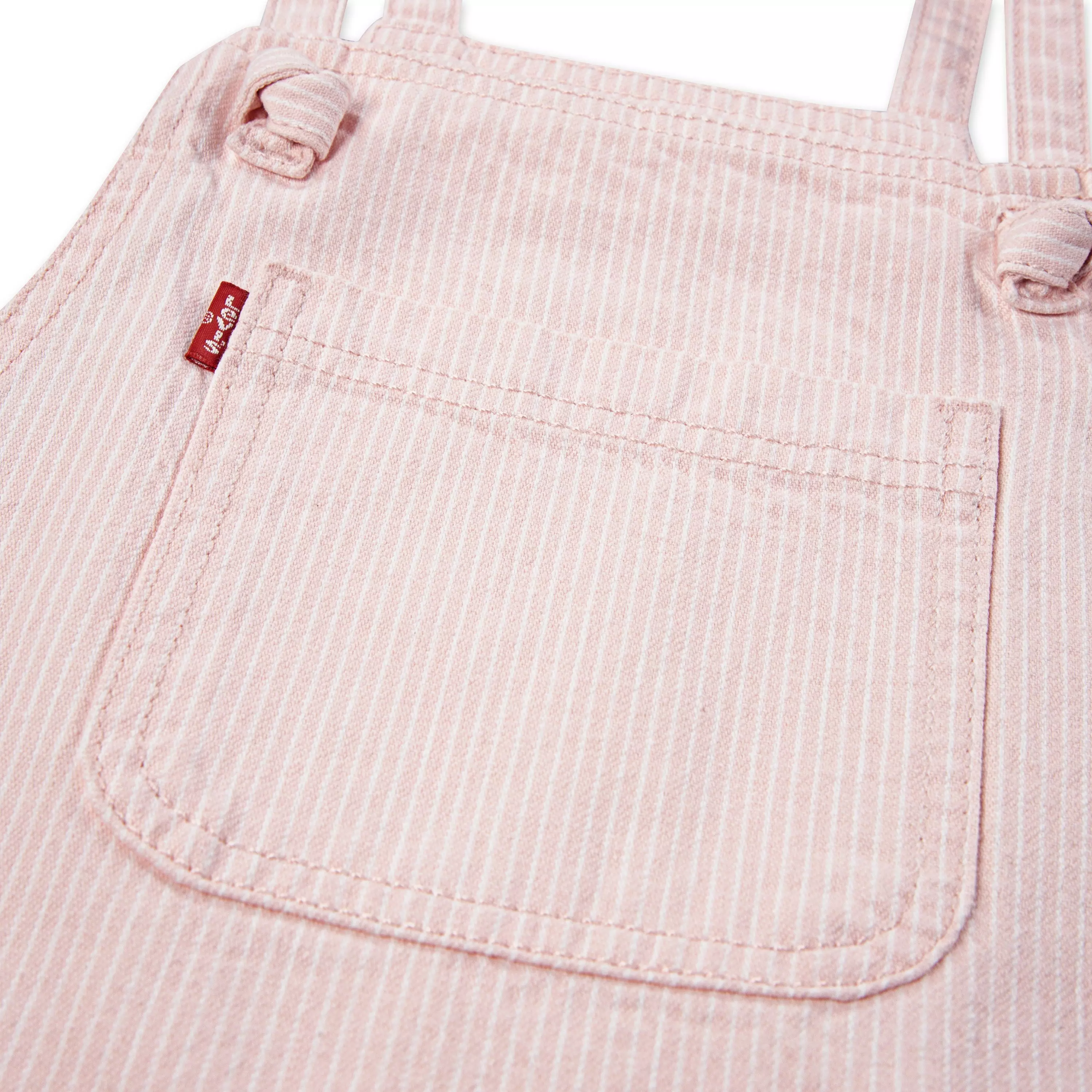 Levi's Knot Strap Big Girls' Wash Denim Shortalls - Light Pink - LIGHT PINK