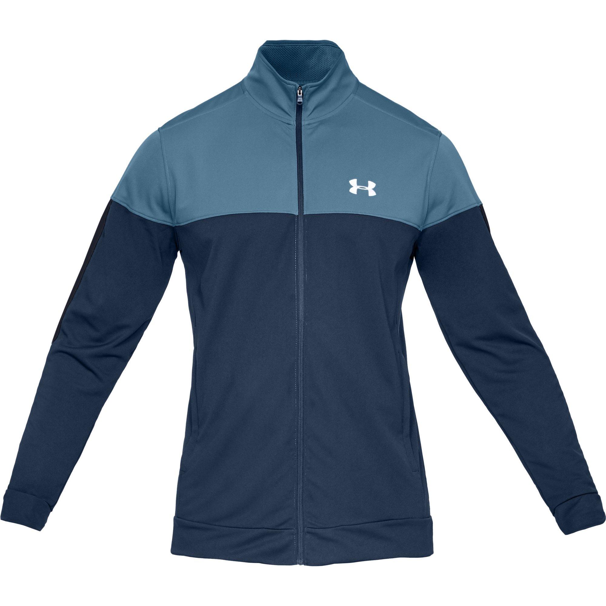Under Armour Sportstyle Pique Track Jacket Comfortable Tight-Fit Running Jacket Men Lightweight and Breathable Men/’s Fleece