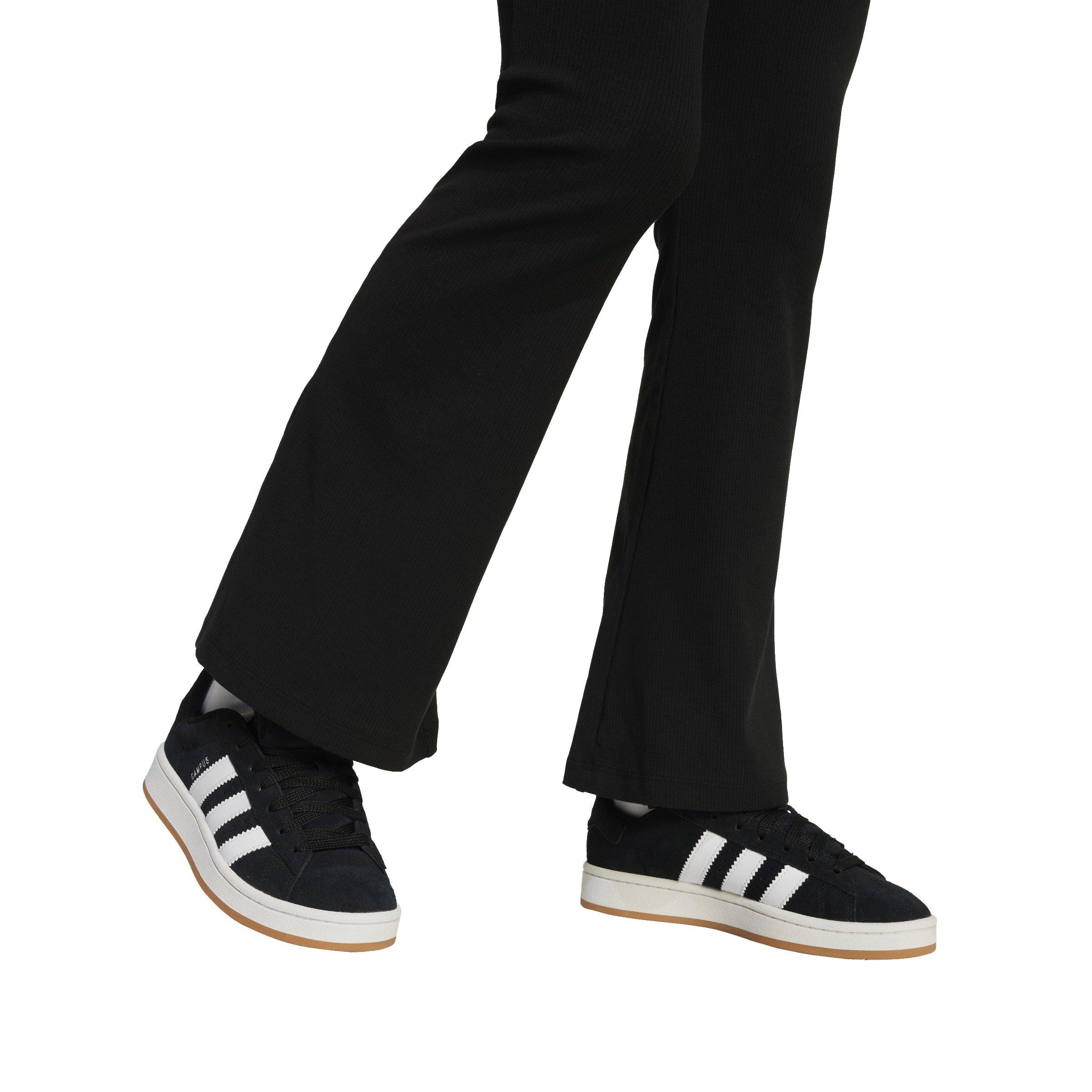 adidas Originals Big Girls' Ribbed Flared Black Pants