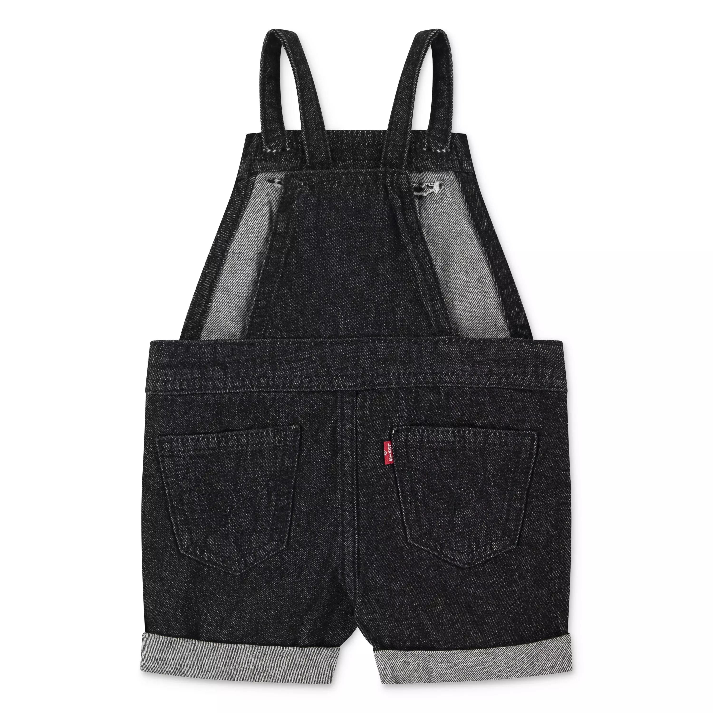 Levi's Baby Girls' Knot Strap Black Wash Denim Shortalls - BLACK