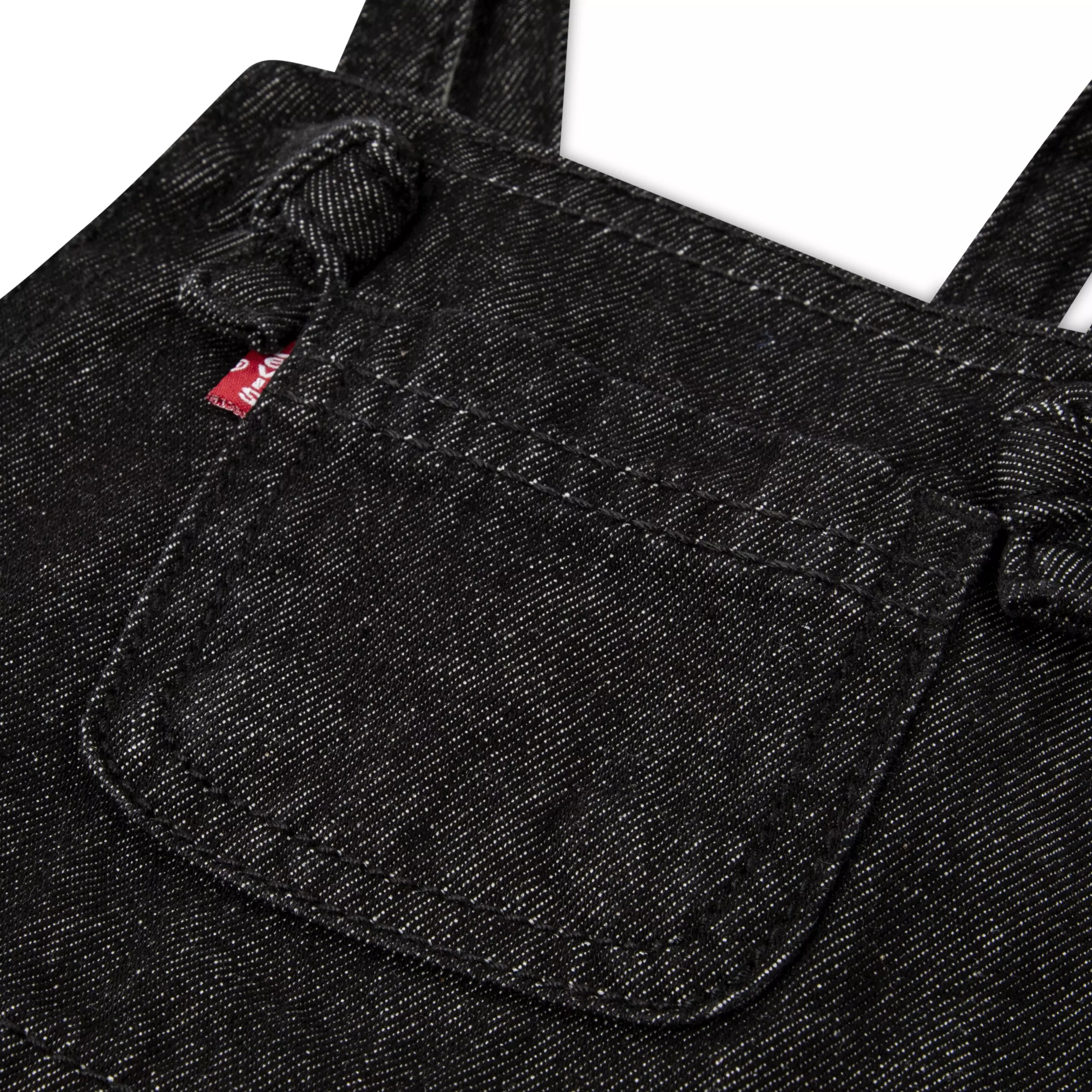 Levi's Baby Girls' Knot Strap Black Wash Denim Shortalls - BLACK