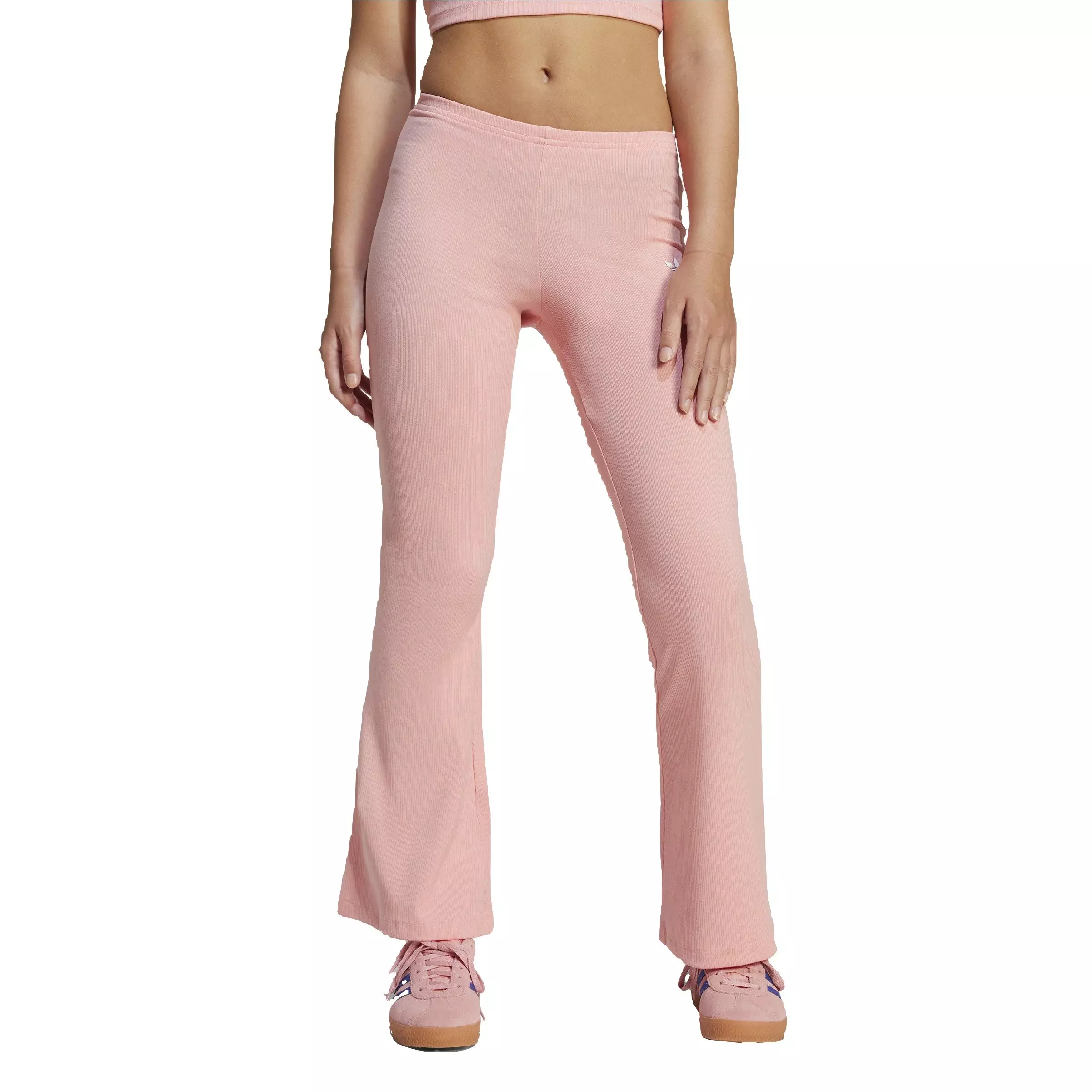 adidas Originals Big Girls' Ribbed Flared Pants - Pink - PINK