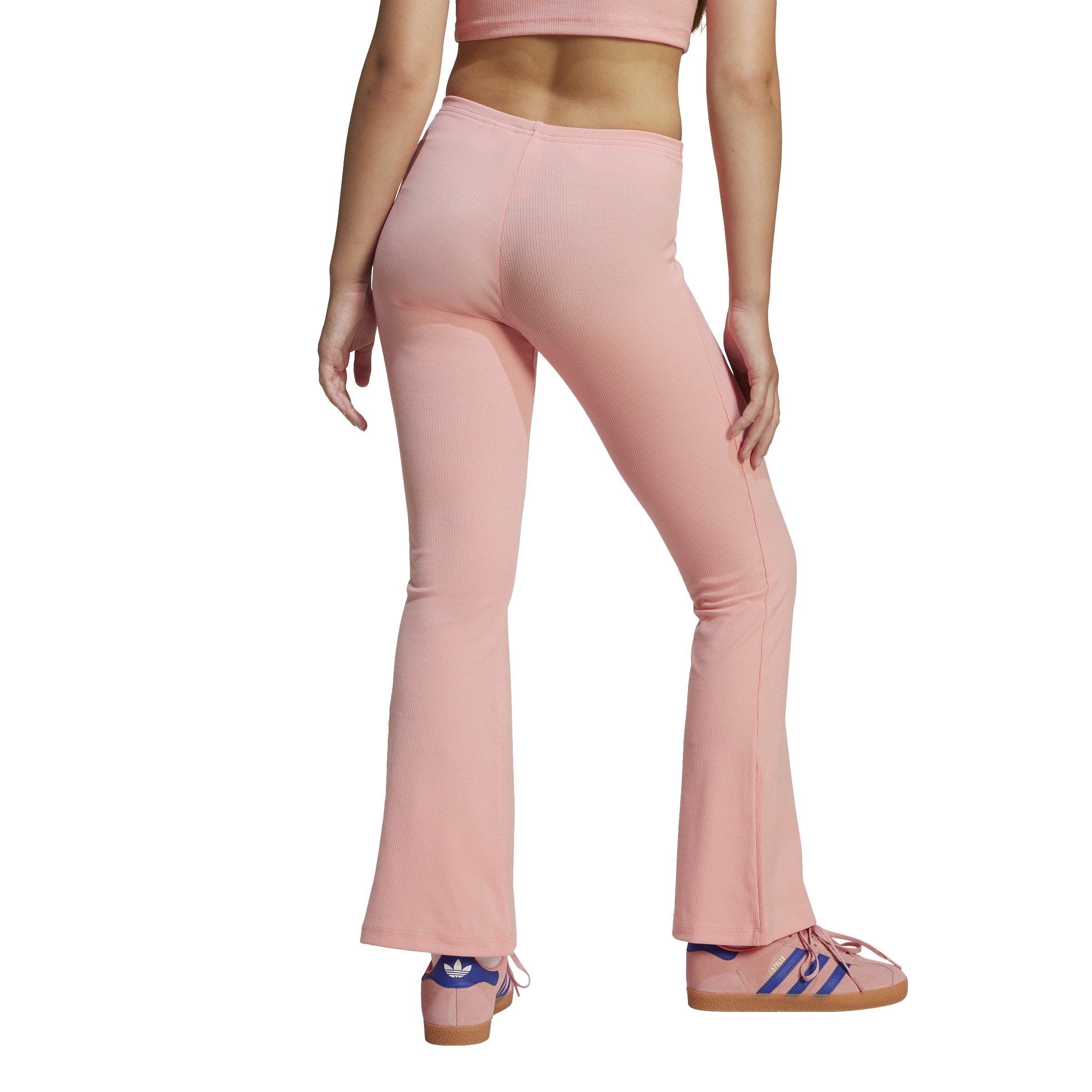 adidas Originals Ribbed Flared Big Girls' Pink Pants