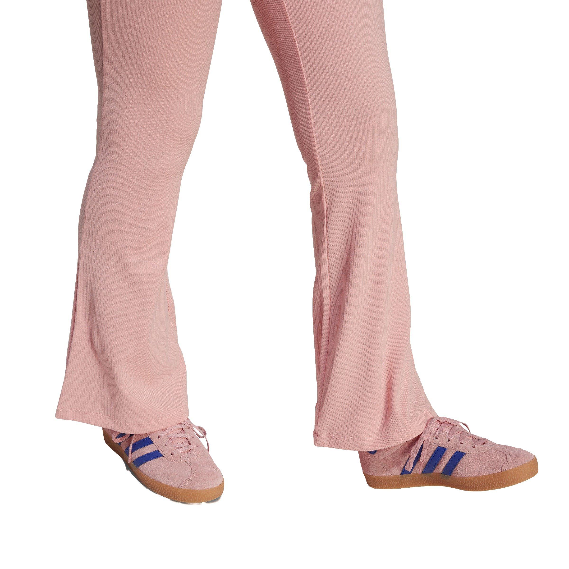adidas Originals Ribbed Flared Big Girls' Pink Pants