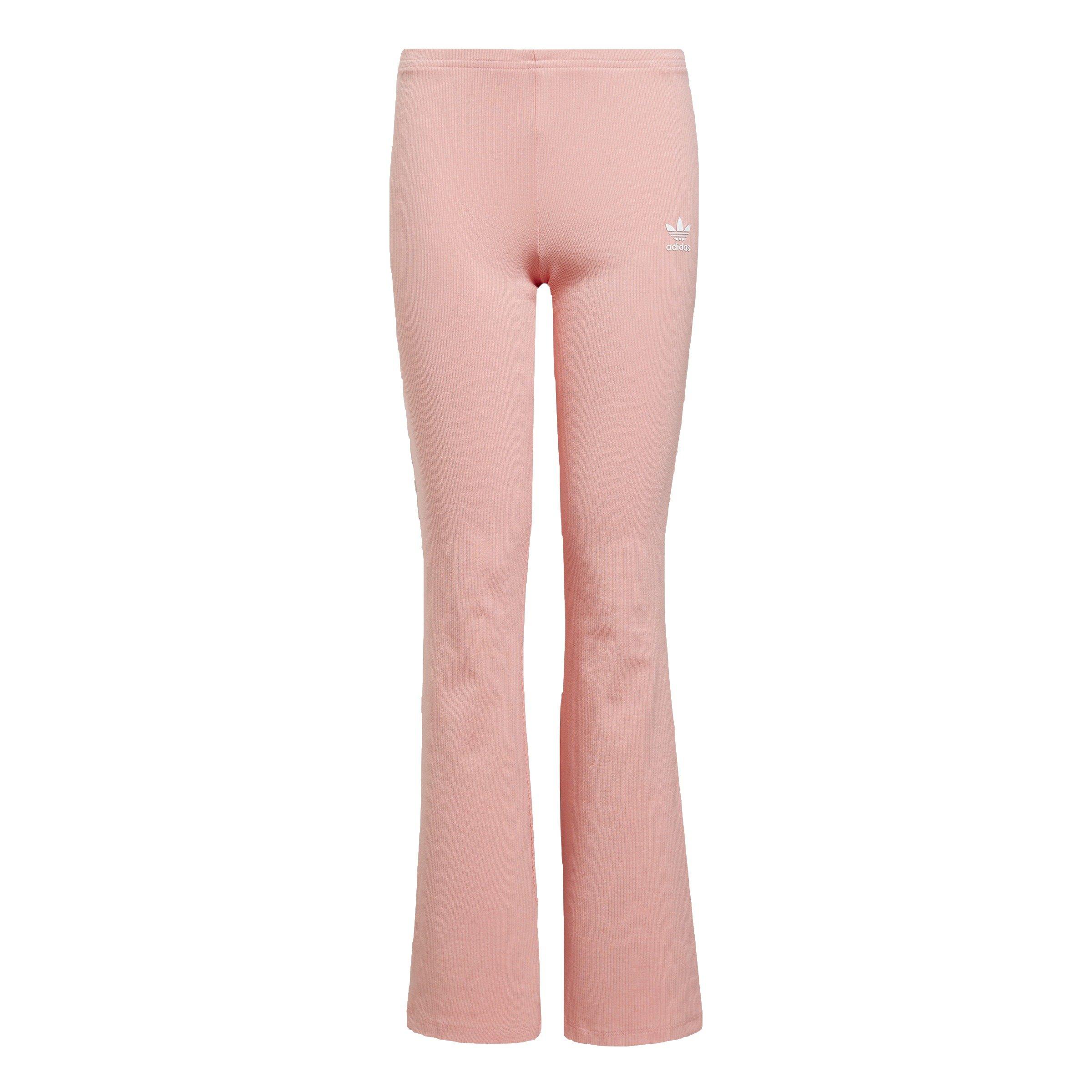 adidas Originals Ribbed Flared Big Girls' Pink Pants