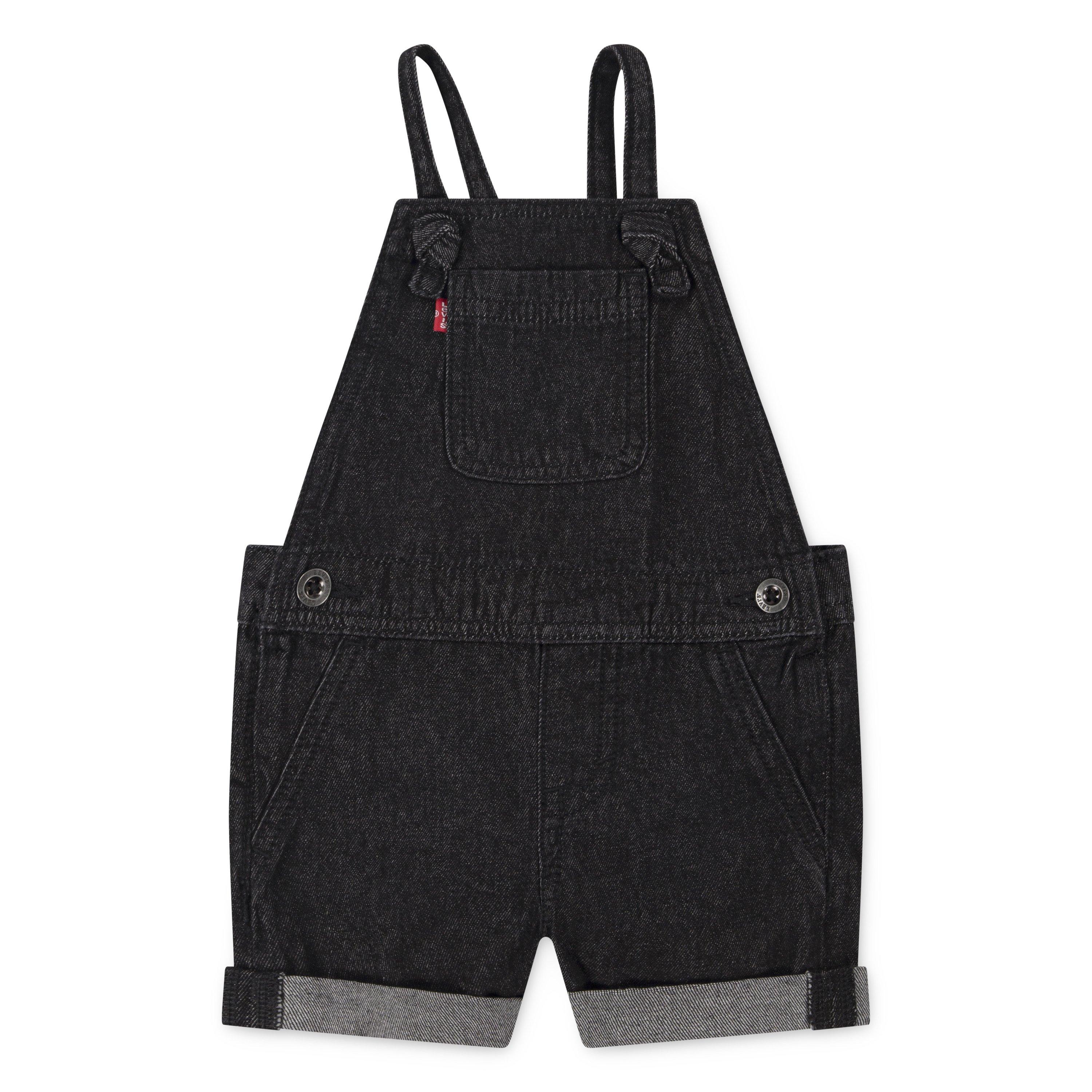 Levi's Infant Girls' Knot Strap Black Wash Denim Shortalls - BLACK Thumbnail View 1