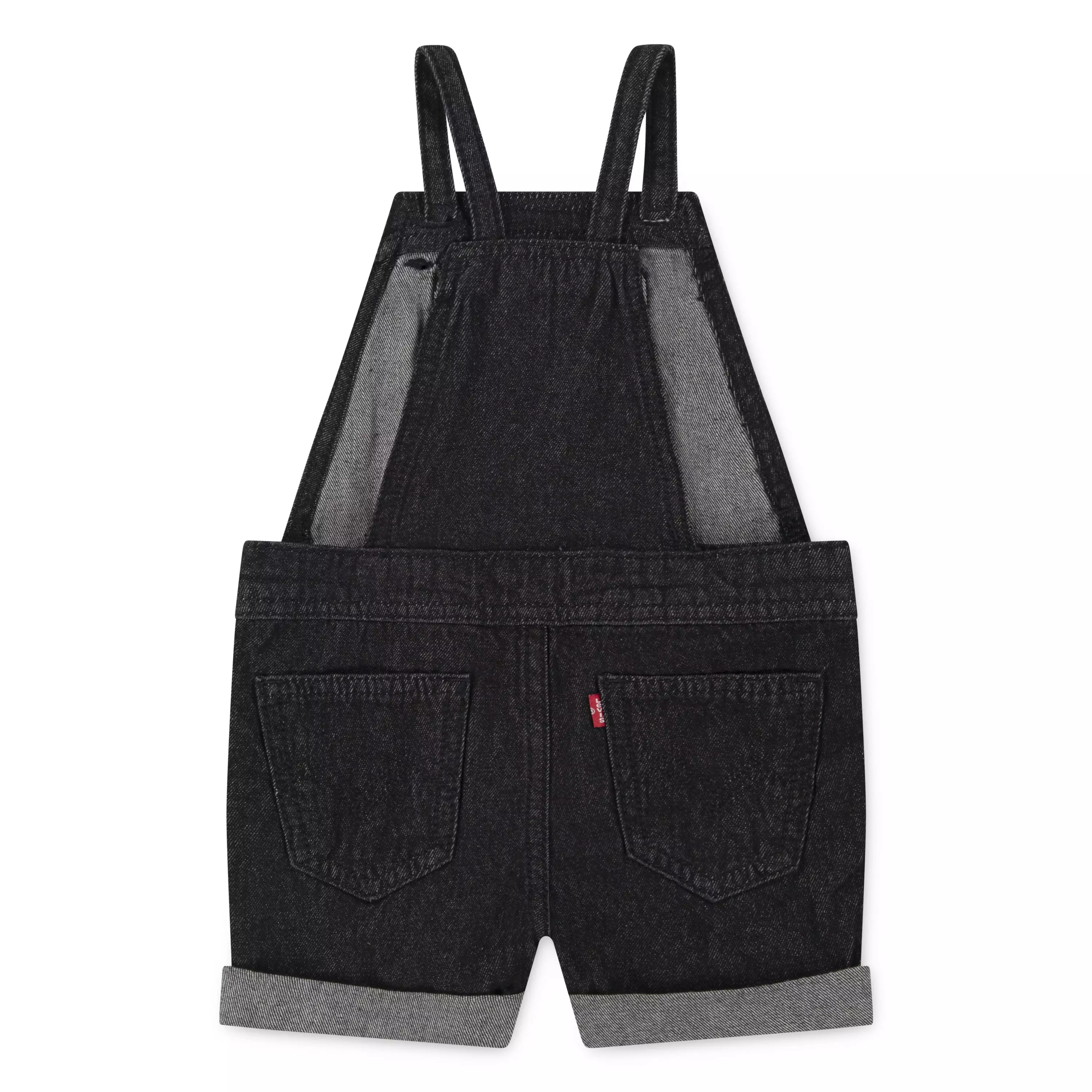 Levi's Infant Girls' Knot Strap Black Wash Denim Shortalls - BLACK