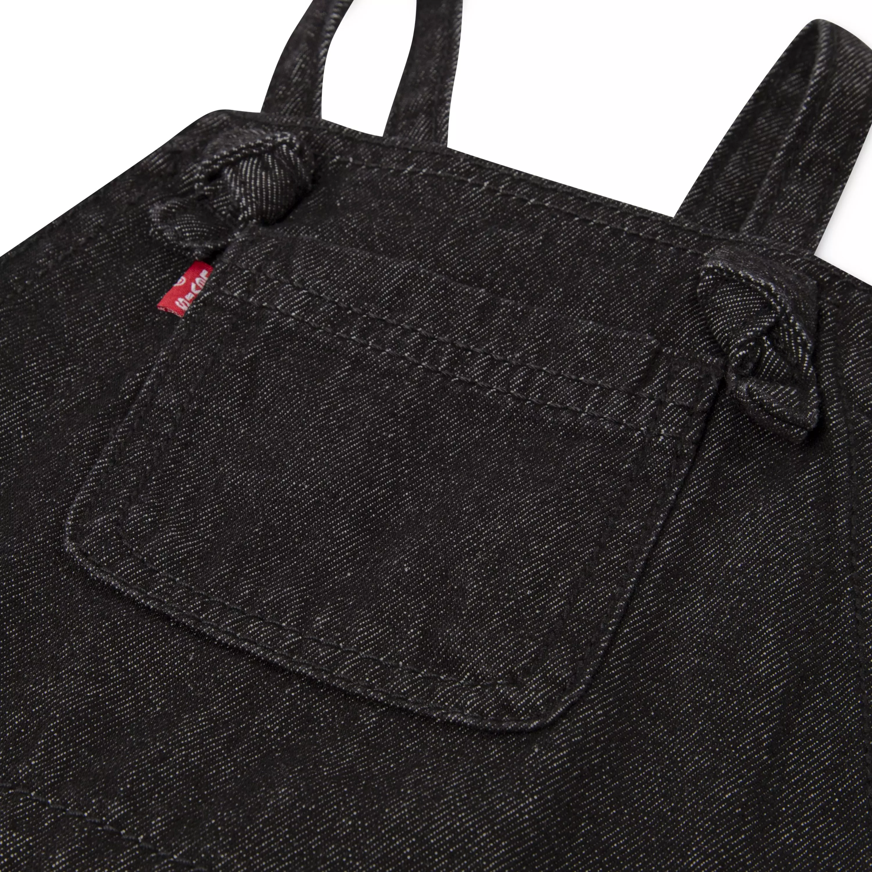 Levi's Infant Girls' Knot Strap Black Wash Denim Shortalls - BLACK