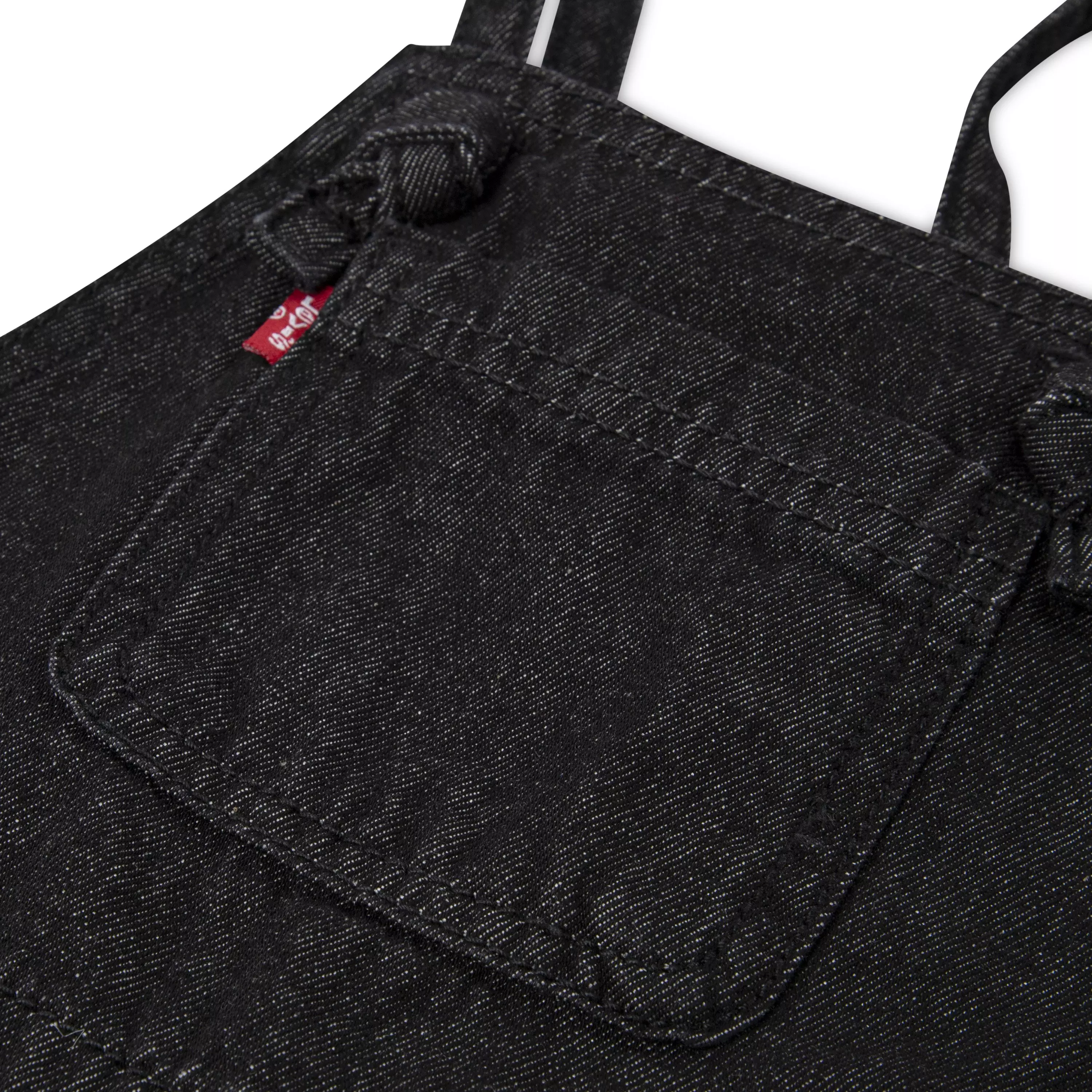Levi's Toddler Girls' Knot Strap Black Wash Denim Shortalls - BLACK