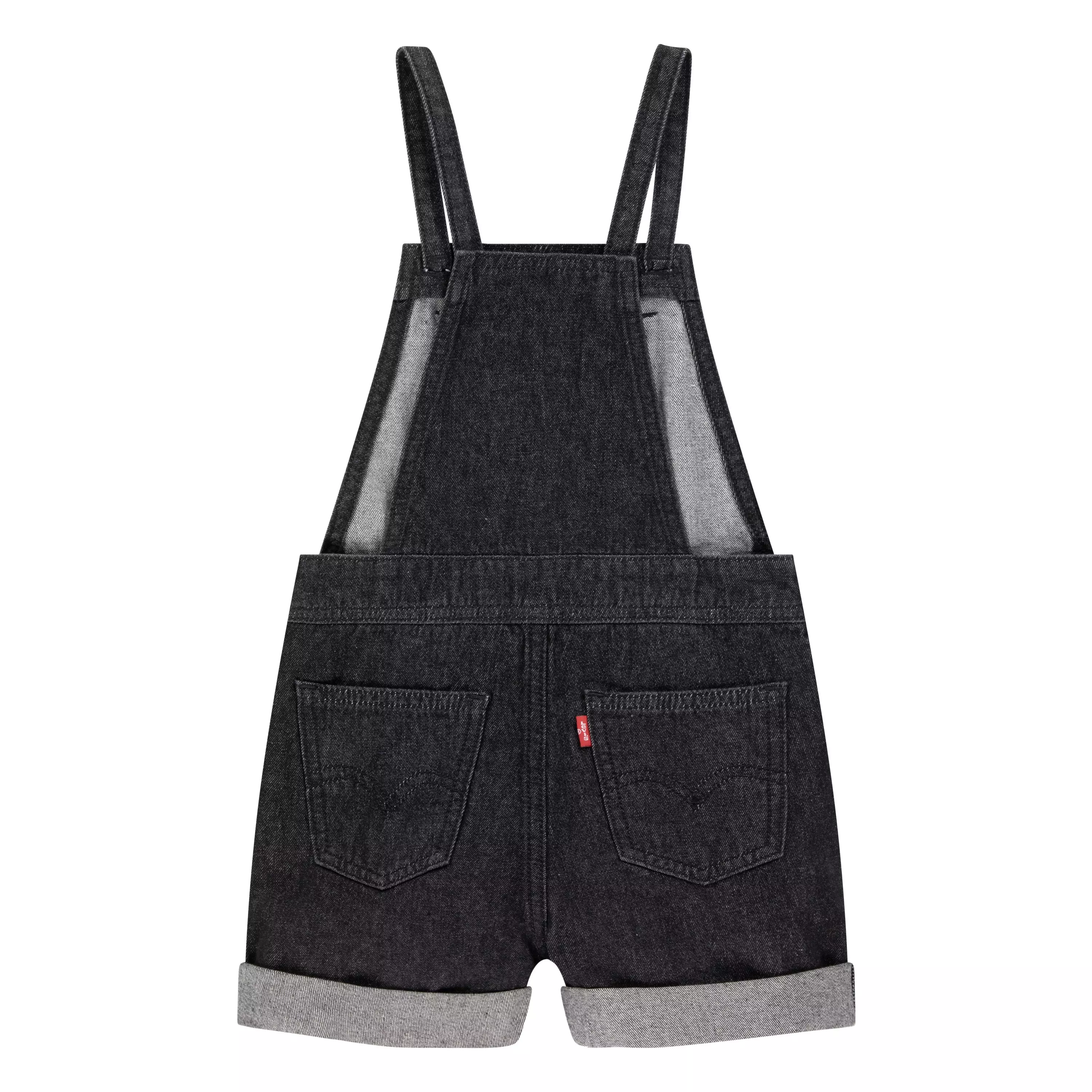 Levi's Little Girls' Knot Strap Black Wash Denim Shortalls - BLACK