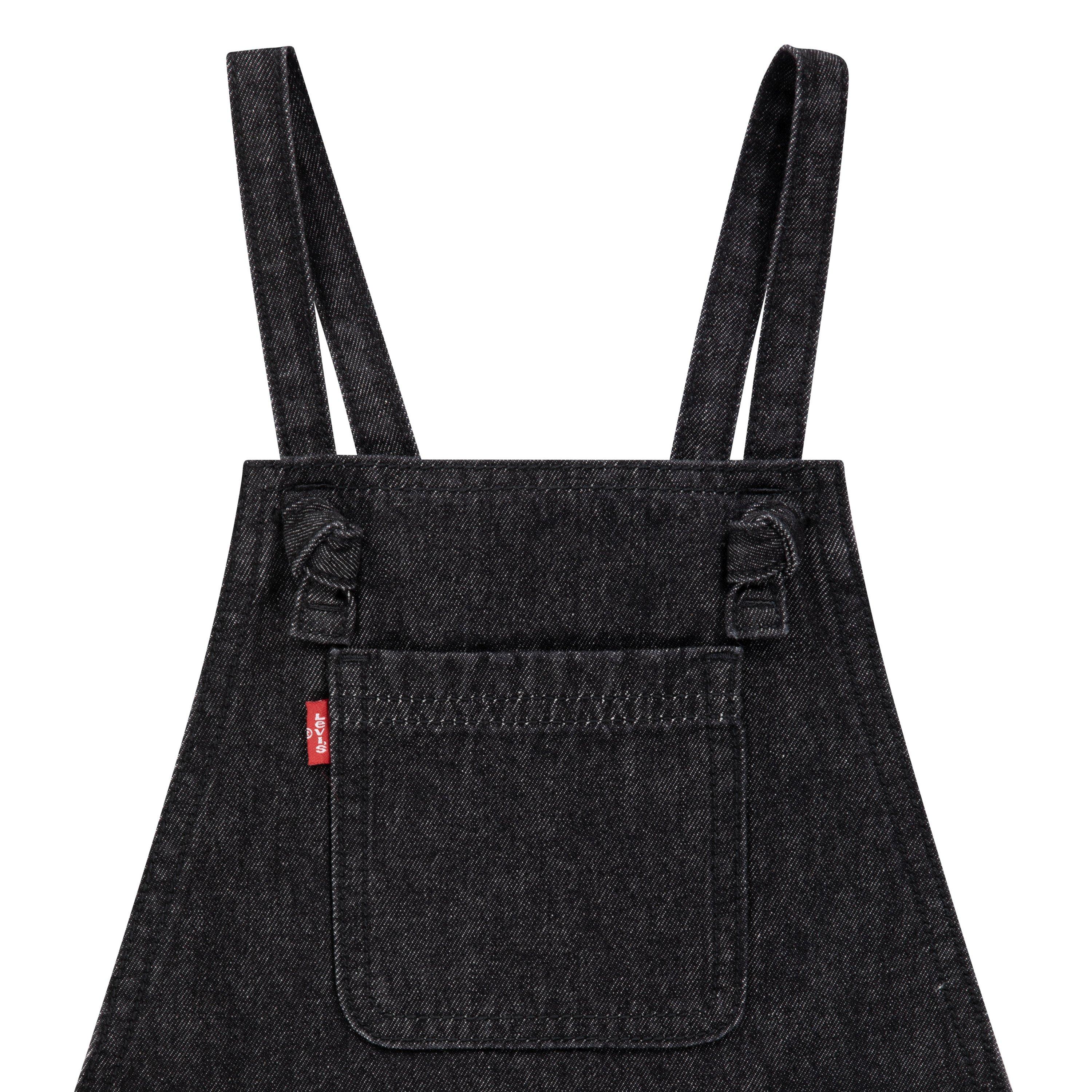 Levi's Little Girls' Knot Strap Black Wash Denim Shortalls - BLACK Thumbnail View 3