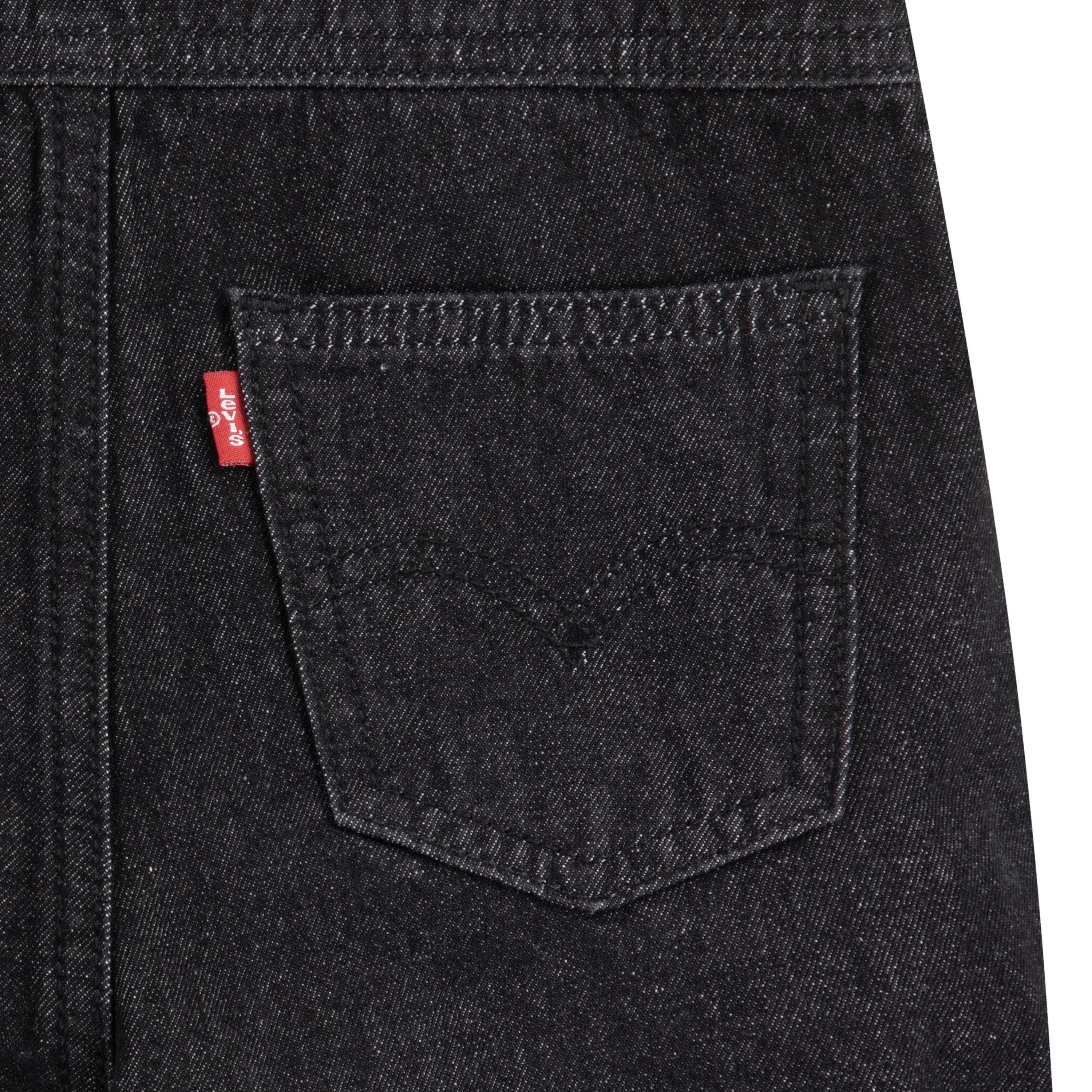 Levi's Little Girls' Knot Strap Black Wash Denim Shortalls - BLACK Thumbnail View 4