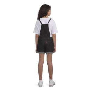 Levi's Big Girls' Knot Strap Black Wash Denim Shortalls