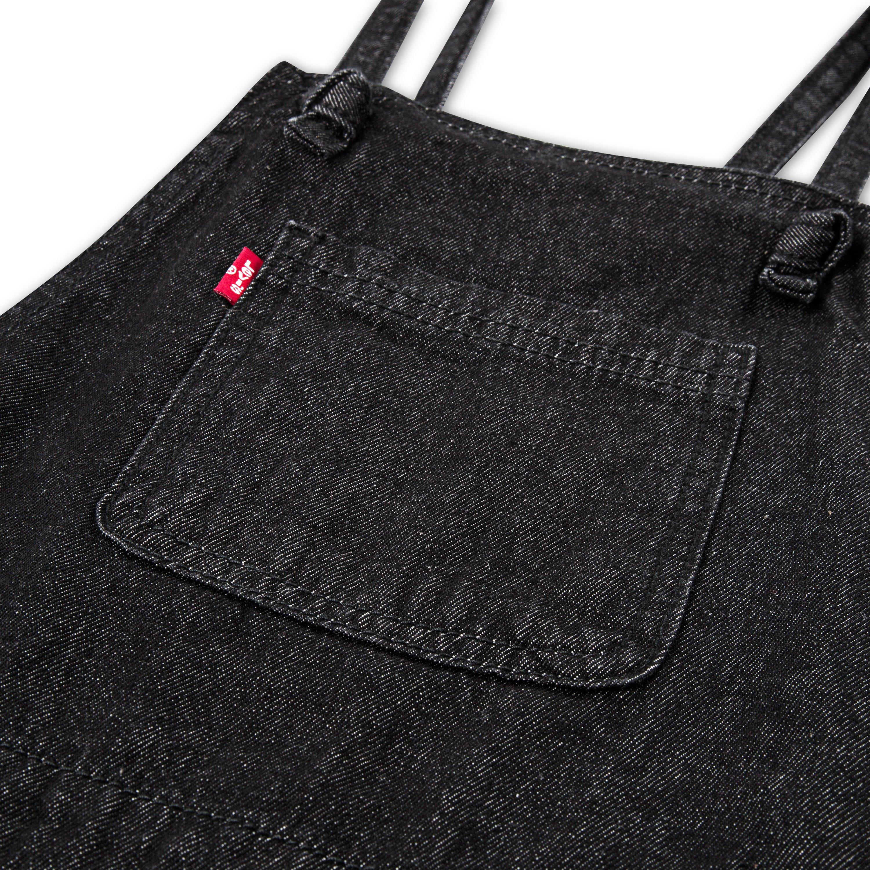 Levi's Big Girls' Knot Strap Black Wash Denim Shortalls - BLACK Thumbnail View 4