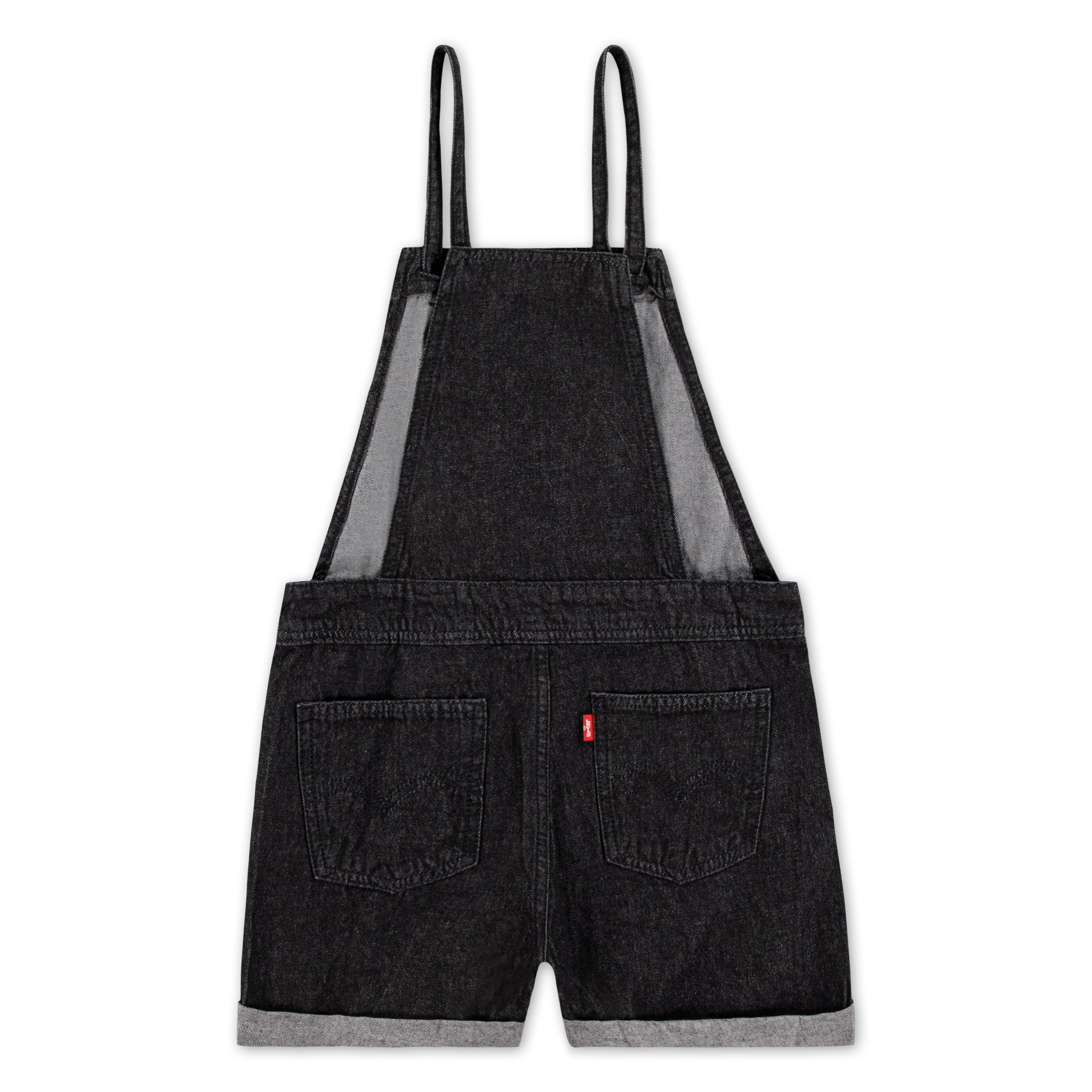 Levi's Big Girls' Knot Strap Black Wash Denim Shortalls - BLACK Thumbnail View 7